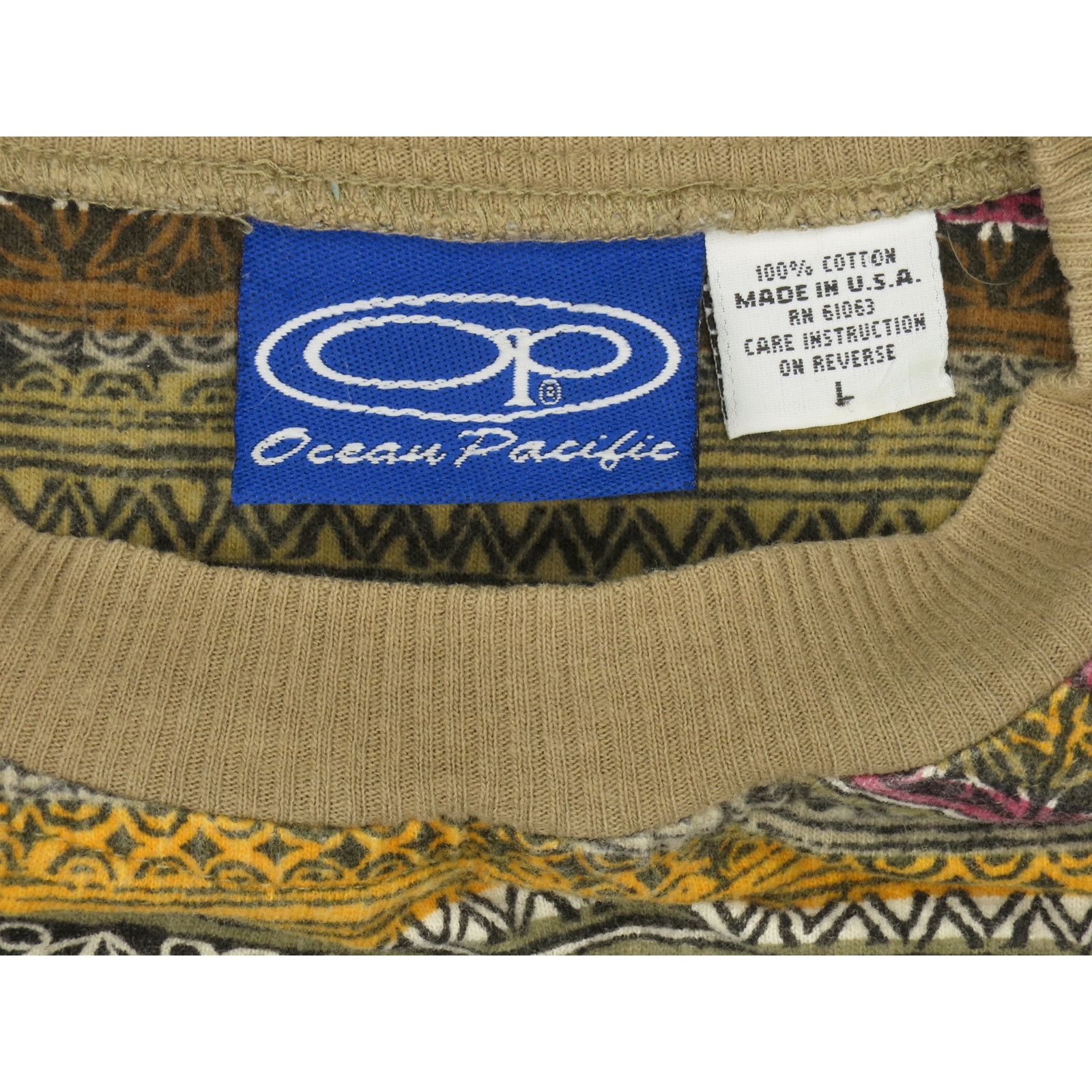 Other Vintage OP Ocean Pacific Striped Surf Skate Dogtown T Shirt Size US L / EU 52-54 / 3 - 5 Thumbnail