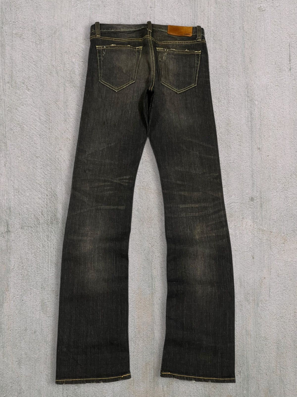 Jun Takahashi Uniqlo Stretchable Slim Straight Denim Mud Wash Ripped Jeans Size 29" - 10 Thumbnail