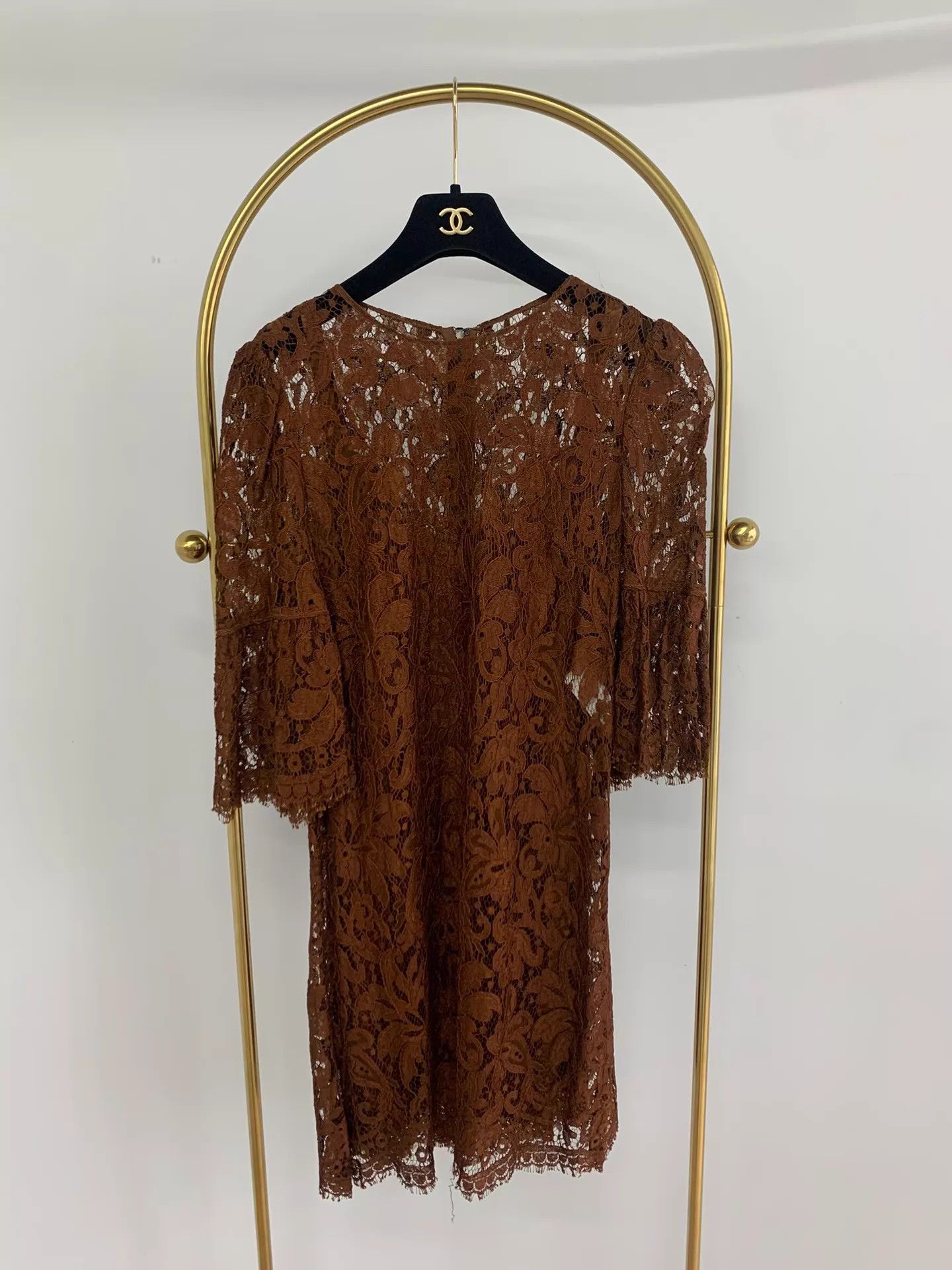 Dolce & Gabbana Dolce&Gabbana Brown Lace Dress w/ Lining 40 New Size S / US 4 / IT 40 - 1 Thumbnail
