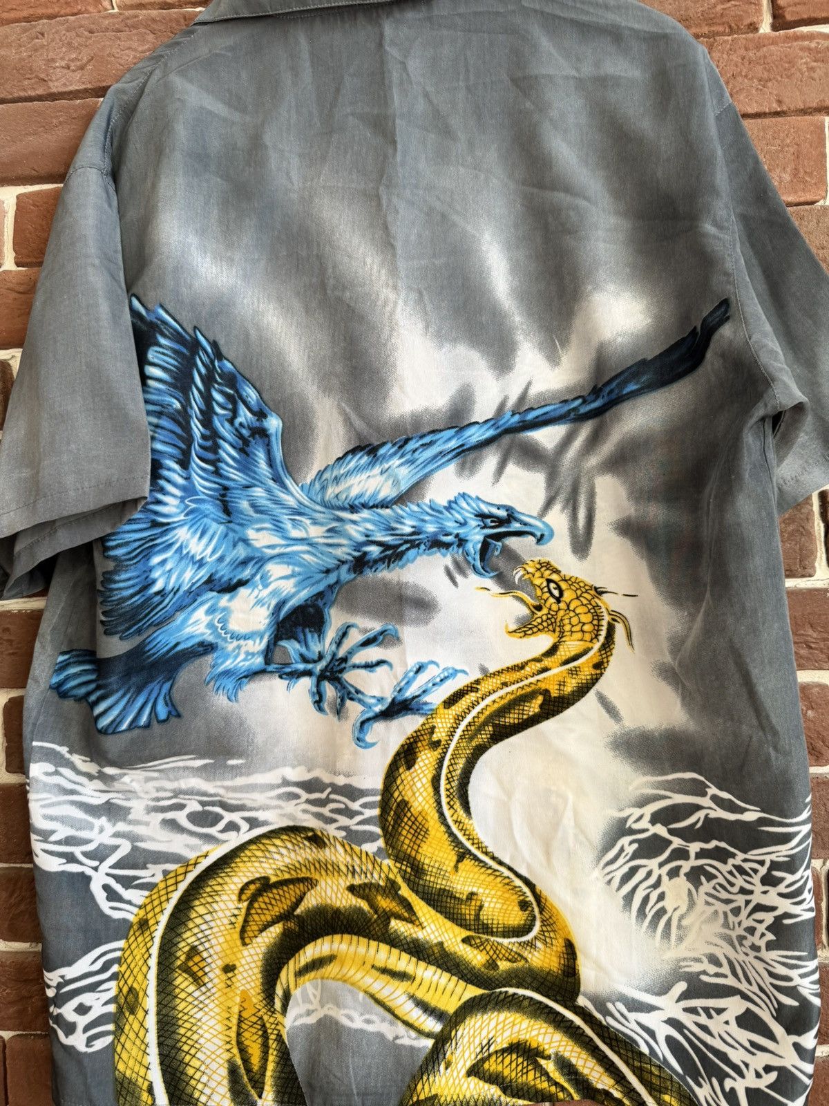 Japanese Brand Vintage Y2k Dragon Drip Button Up Rare Shirt Like Prada Hype Size US XL / EU 56 / 4 - 6 Thumbnail
