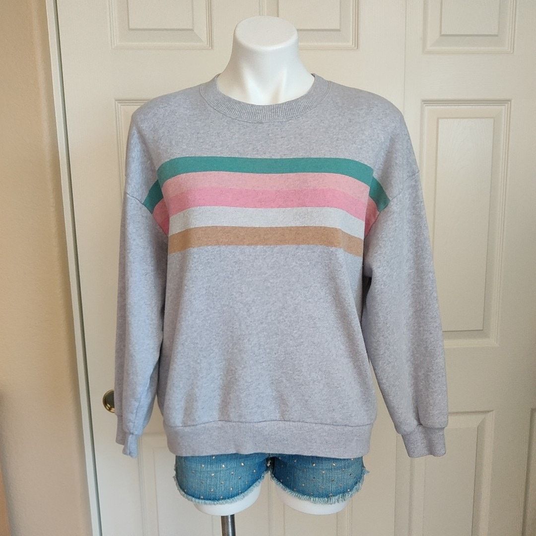 American Eagle Outfitters American Eagle striped oversized drop shoulder sweatshirt S Size S / US 4 / IT 40 - 1 Thumbnail