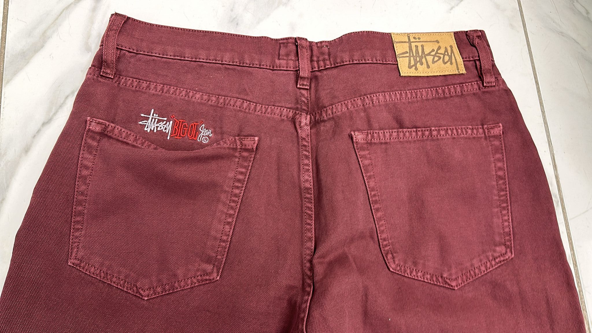 Stussy × Vintage Stussy Big Ol Jean Wine Size 33 Size US 33 - 5 Thumbnail