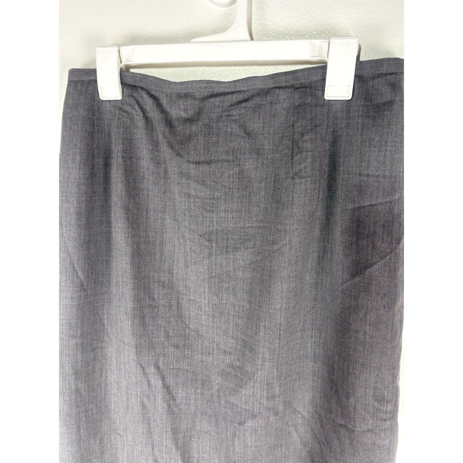 Talbots Talbots Petites Gray 100% Wool Straight Midi Skirt Women's Size 14P Size 36" / US 14 / IT 50 - 2 Thumbnail