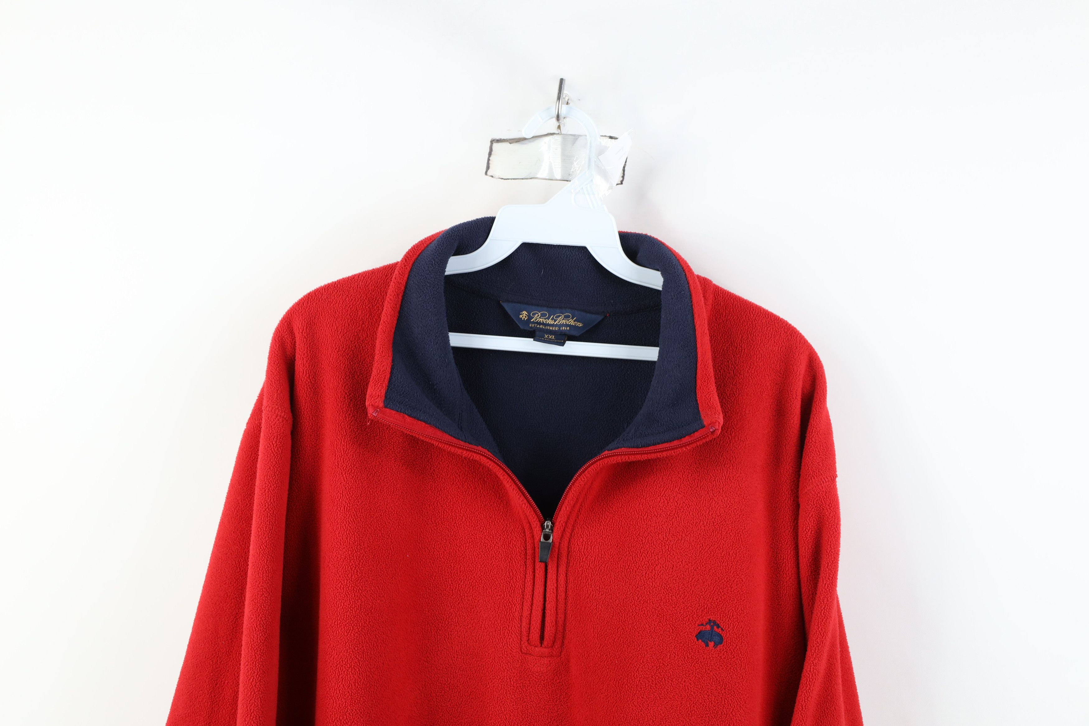 Brooks Brothers Vintage Brooks Brothers Fleece Half Zip Pullover Sweater Red Size US XXL / EU 58 / 5 - 2 Thumbnail