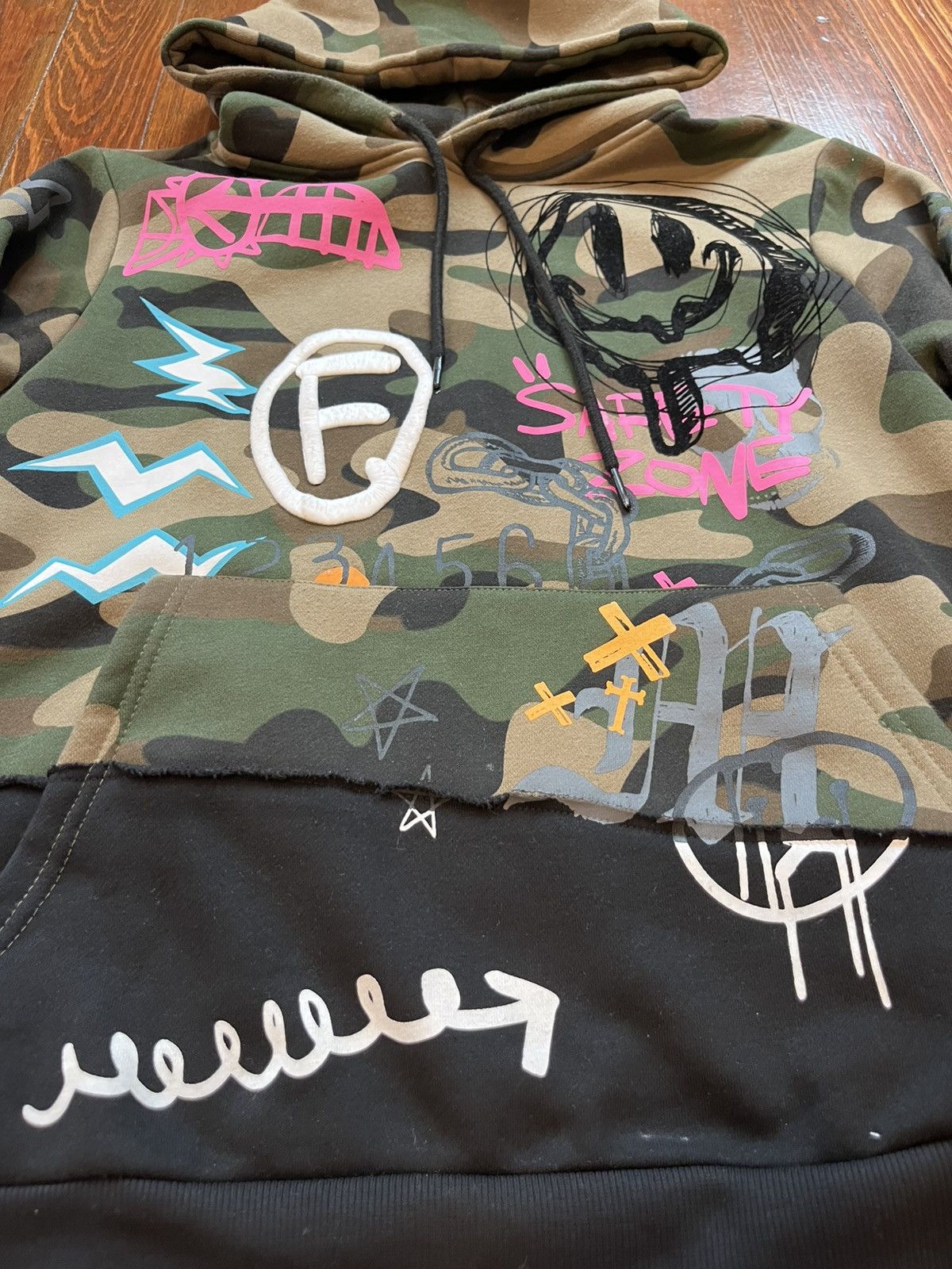 Smoke Rise Smoke Rise Graffiti Camo Pullover Hoodie Small Black Green Size US S / EU 44-46 / 1 - 4 Thumbnail