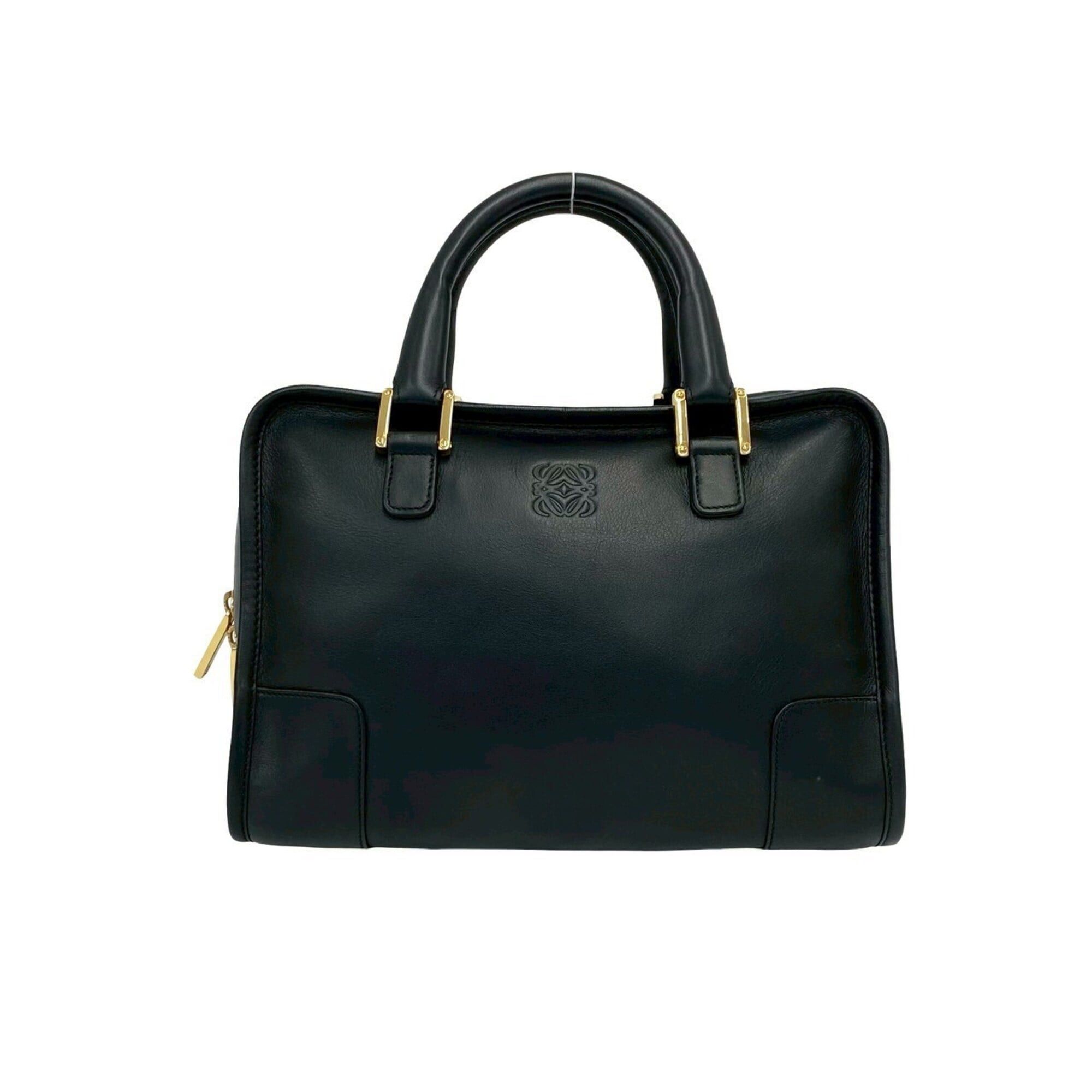 Loewe LOEWE Vintage Amazona 28 Anagram Logo Leather Handbag Mini Boston Bag Black 48980 Size ONE SIZE - 1 Thumbnail