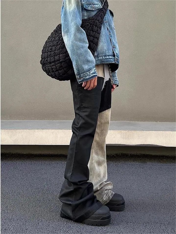 Japanese Brand × Jean Coin Spliced straight leg micro flared jeans street Size US 30 / EU 46 - 2 Thumbnail