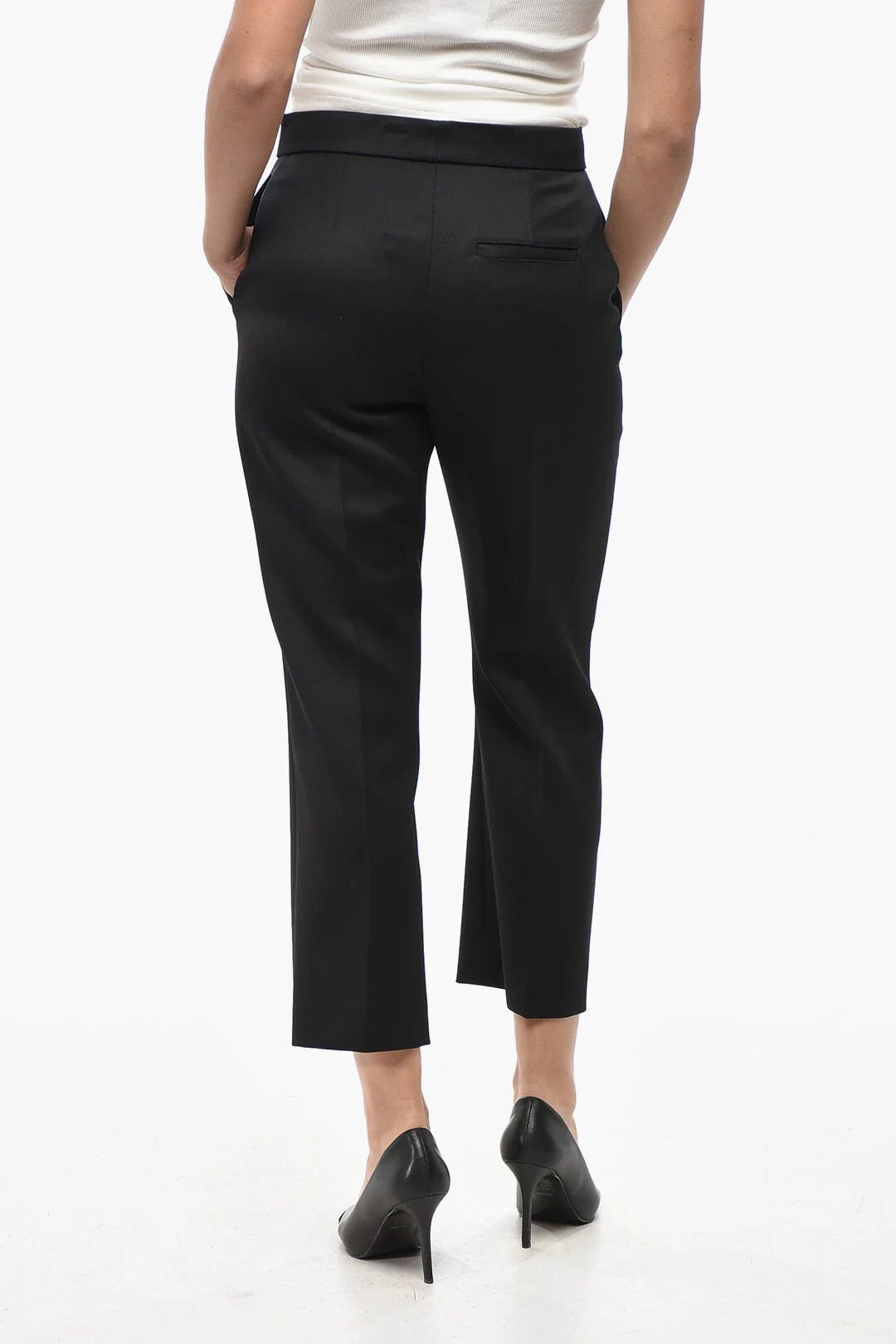 Tory Burch og1mm0426 Cropped-Fit Wool Pant in Black Size 28" / US 6 / IT 42 - 2 Thumbnail