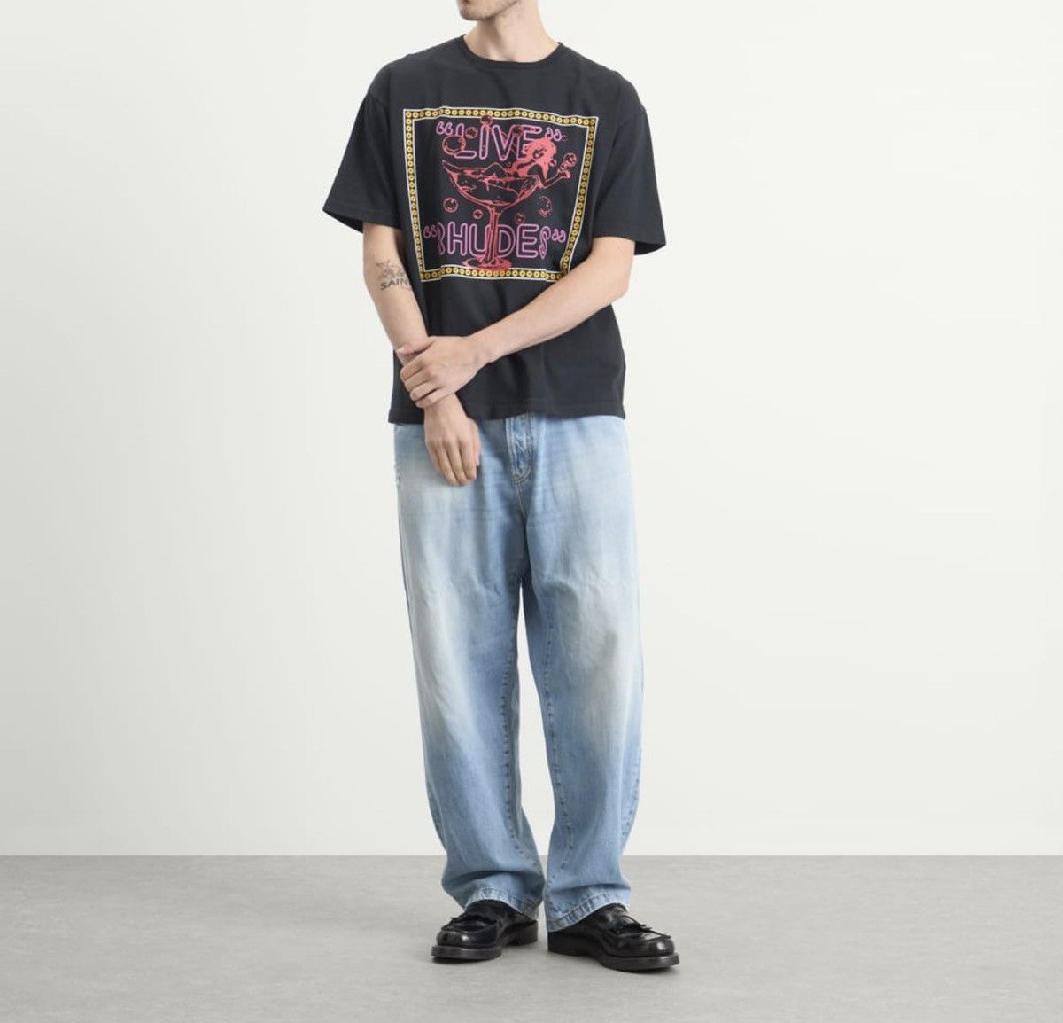 Rhude RHUDE ‘Live Rhudes’ T-Shirt Vintage Black Tee Men’s Size XL Size US XL / EU 56 / 4 - 4 Thumbnail
