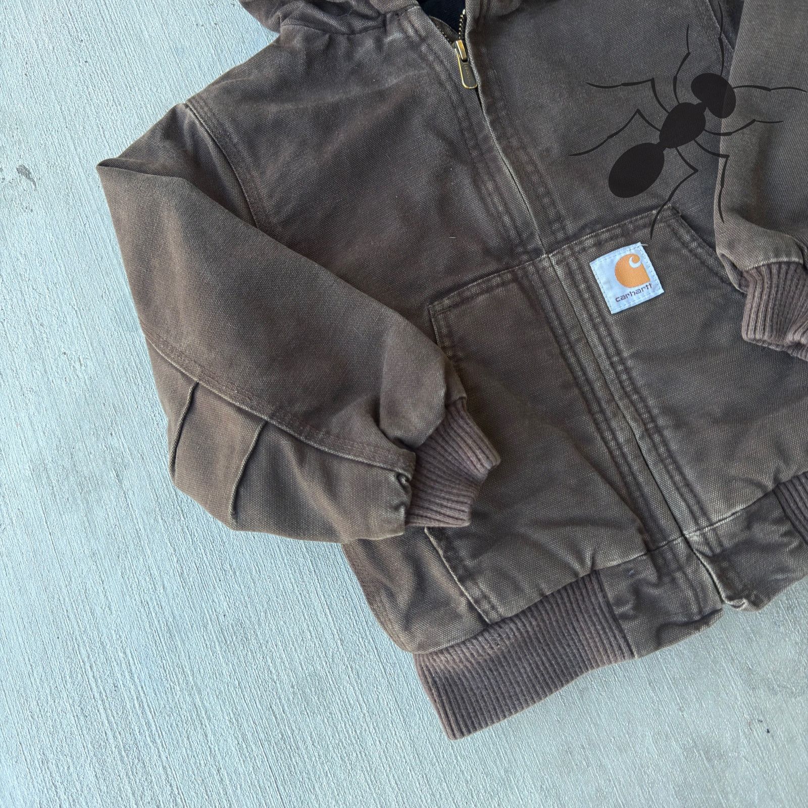 Carhartt × Vintage Vintage Y2K Carhartt YOUTH brown hooded work wear jacket Size US XXS / EU 40 - 2 Thumbnail