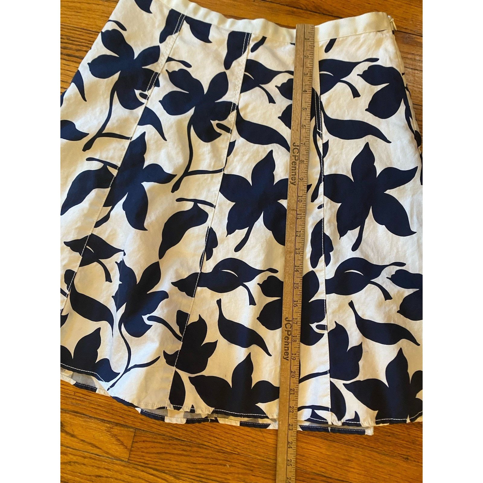 Banana Republic BANANA REPUBLIC Navy Flare Skirt Cotten Linen Blend Women 8 Size 30" / US 8 / IT 44 - 7 Thumbnail