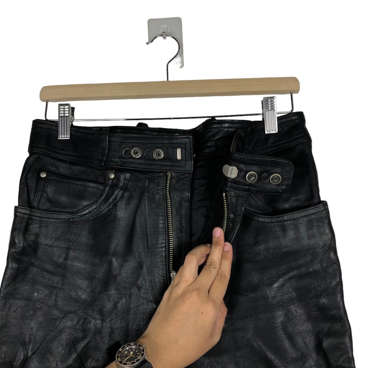 Genuine Leather 🔥Rare Vintage 70’s Genuine Leather Pants Harley Davidson Size US 30 / EU 46 - 9 Thumbnail