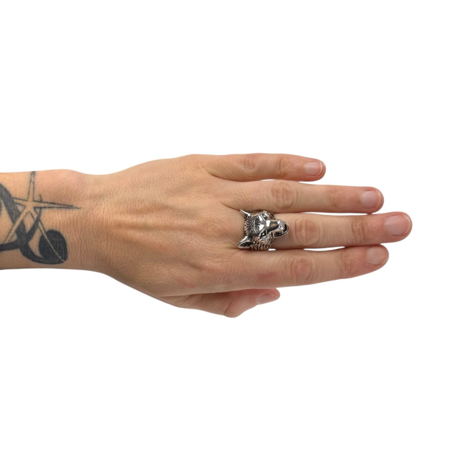 Gucci Gucci Anger Forrest Wolf Head Ring Size ONE SIZE - 2 Thumbnail
