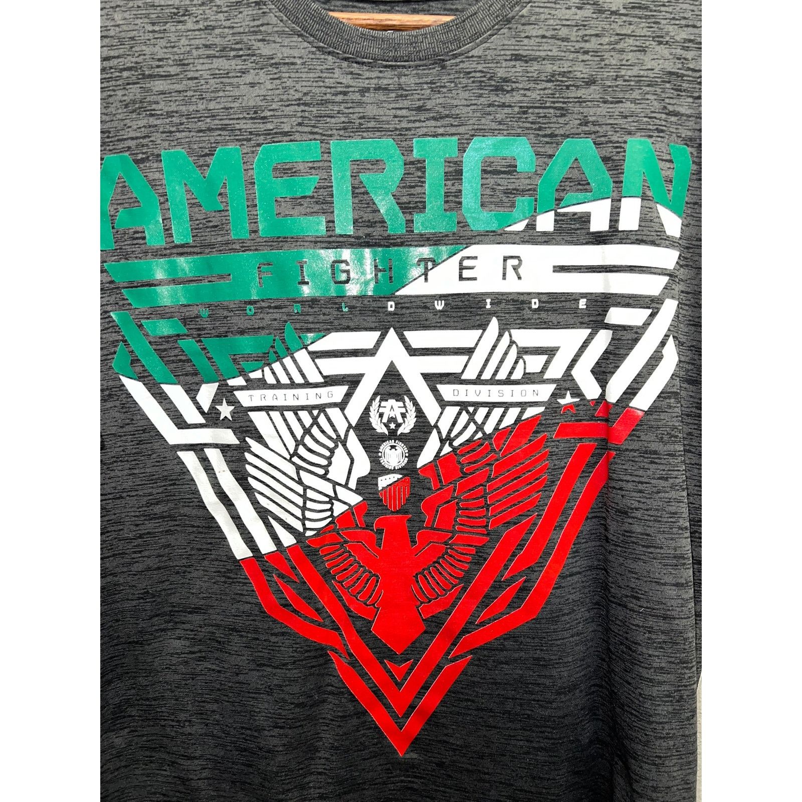 American Apparel American Fighter Shirt Fullerton Gray Red Tee Y2K 2000s Size US L / EU 52-54 / 3 - 2 Thumbnail