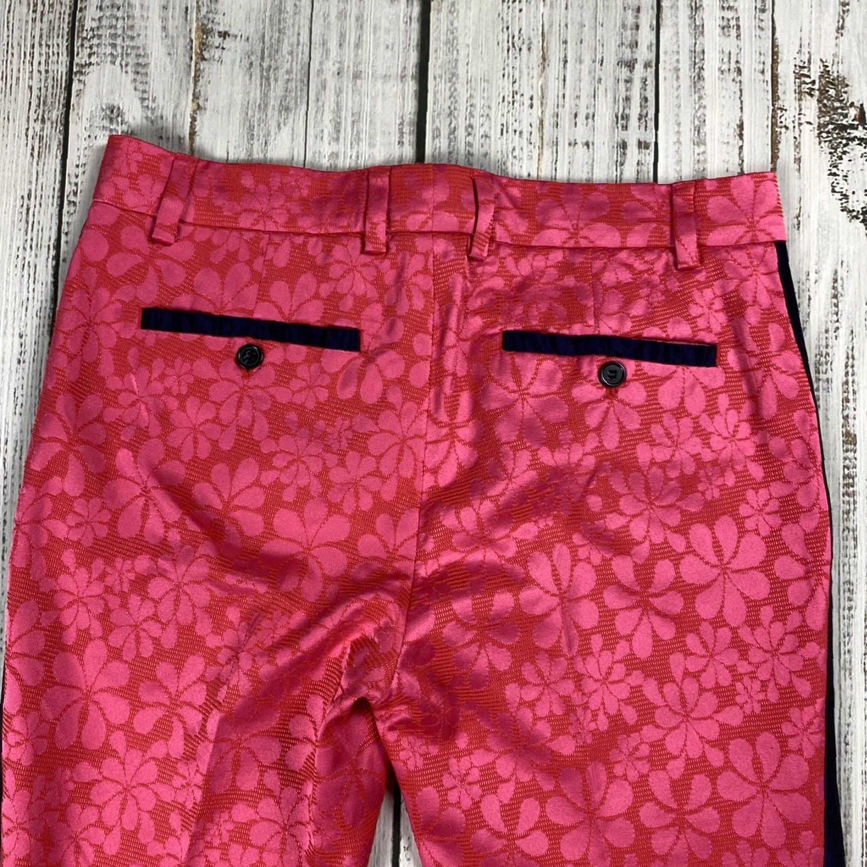 Mr Turk MR TURK Adrian Tux Pants 31 Slim Floral Tropical Pink 32x27 Casual Formal Mens Size US 31 - 8 Thumbnail