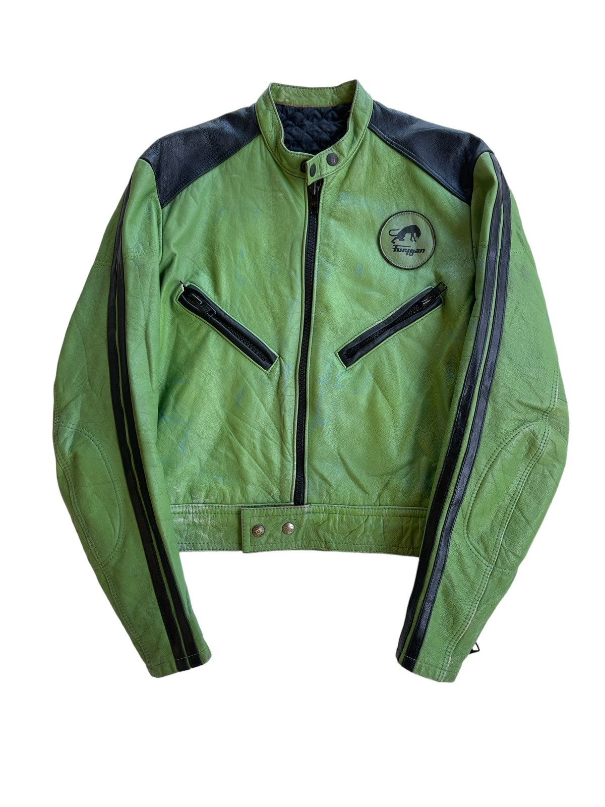 Vintage 80s Furygan Bikers Leather Jacket
