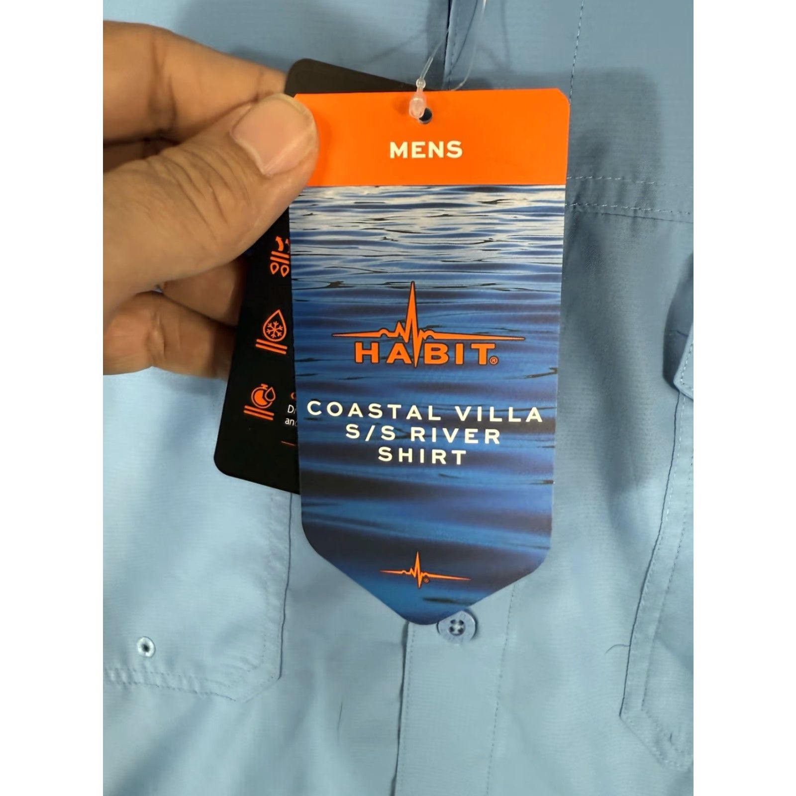 Habitat Habit Coastal Villa River Shirt Men 2XL Blue Short Sleeve Button Vented NWT Shirt Size US XXL / EU 58 / 5 - 4 Thumbnail