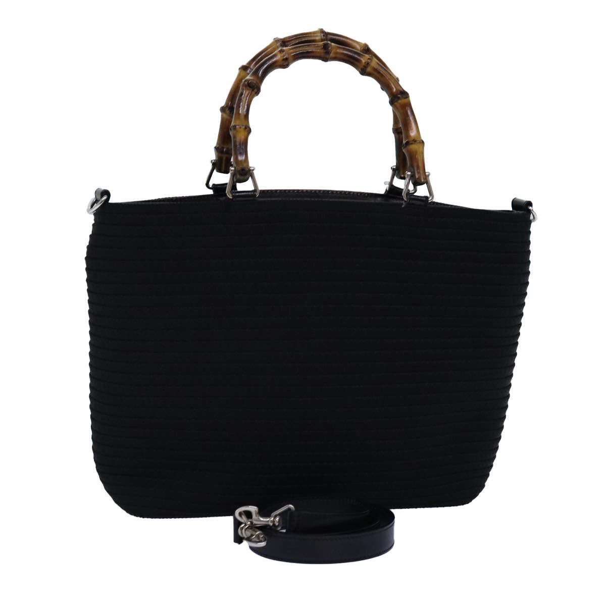 Gucci Bamboo Black Canvas Handbag (Pre-Owned) Size ONE SIZE - 1 Thumbnail