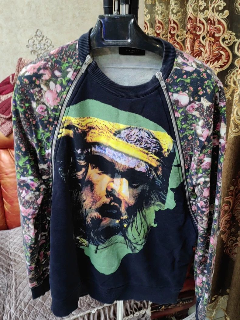 Givenchy Givenchy Classic Floral Portrait Zip-Up Hoodie, Size M Size US M / EU 48-50 / 2 - 1 Thumbnail