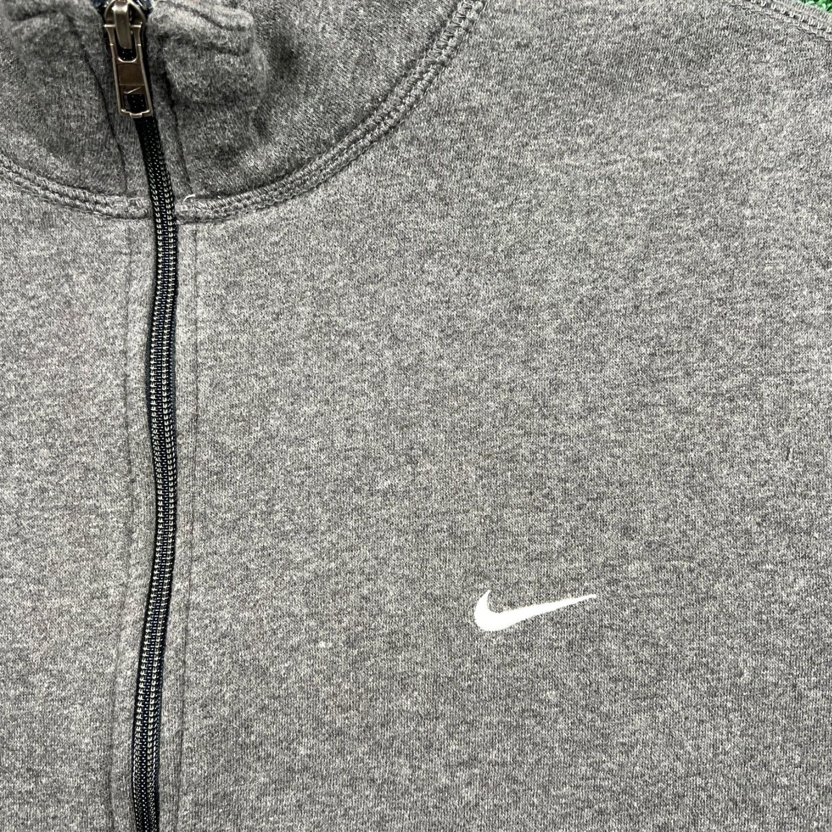 Nike VTG Nike Men's XL Zip Sweatshirt Mock Neck Gray Fleece Cotton Blend Full Zip Pockets Ribbed Cuffs Hem Embroidered Logo Nike the athletic dept. Size US XL / EU 56 / 4 - 2 Thumbnail