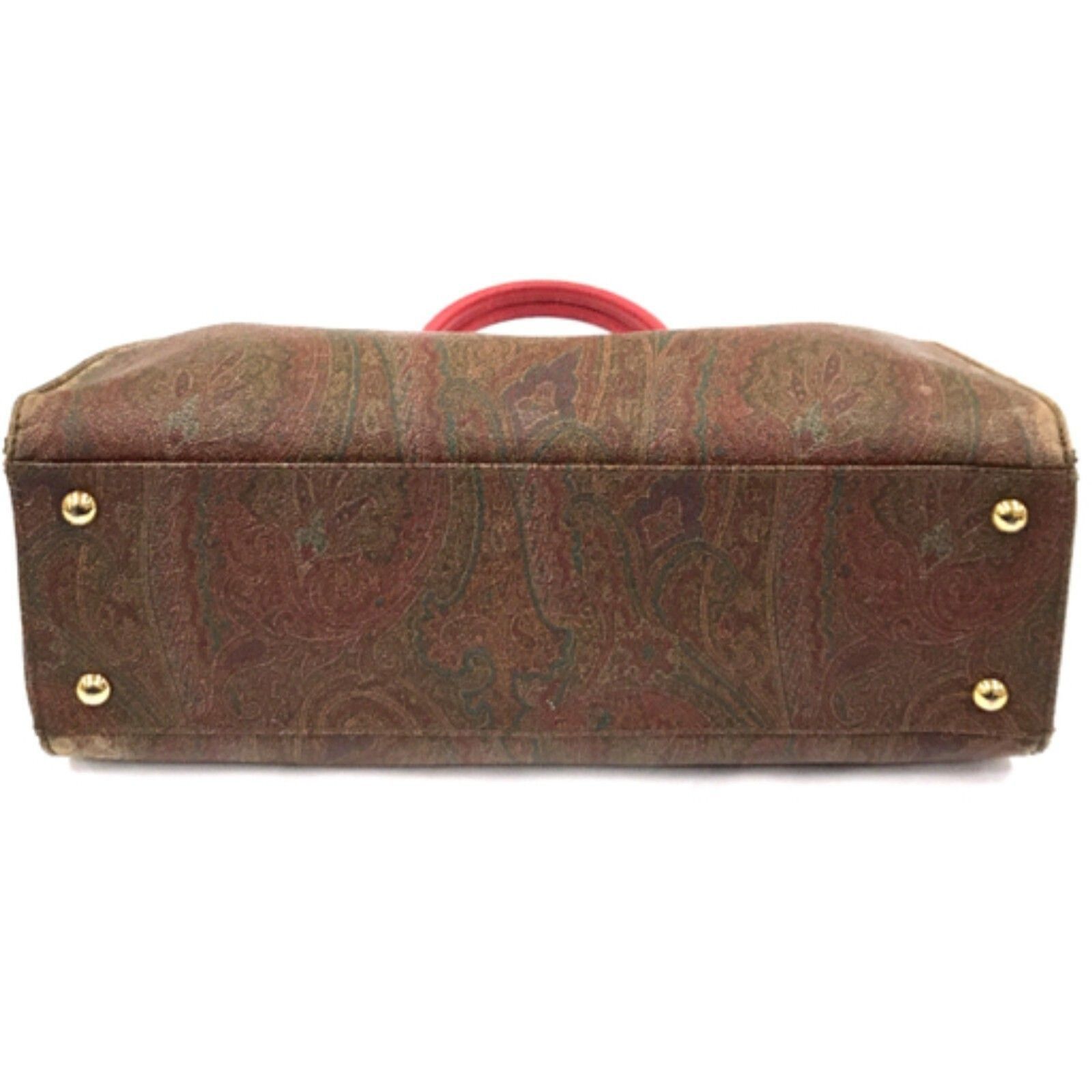 Etro Etro | Paisley Print Coated Canvas & Pink Leather Handbag Size ONE SIZE - 4 Thumbnail