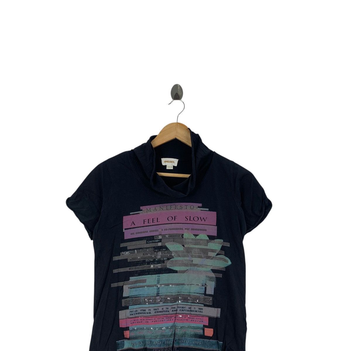 Diesel DIESEL ITALY Manifesto A Feel Of Slow Introverted Tee Shirt Size XS / US 0-2 / IT 36-38 - 2 Thumbnail