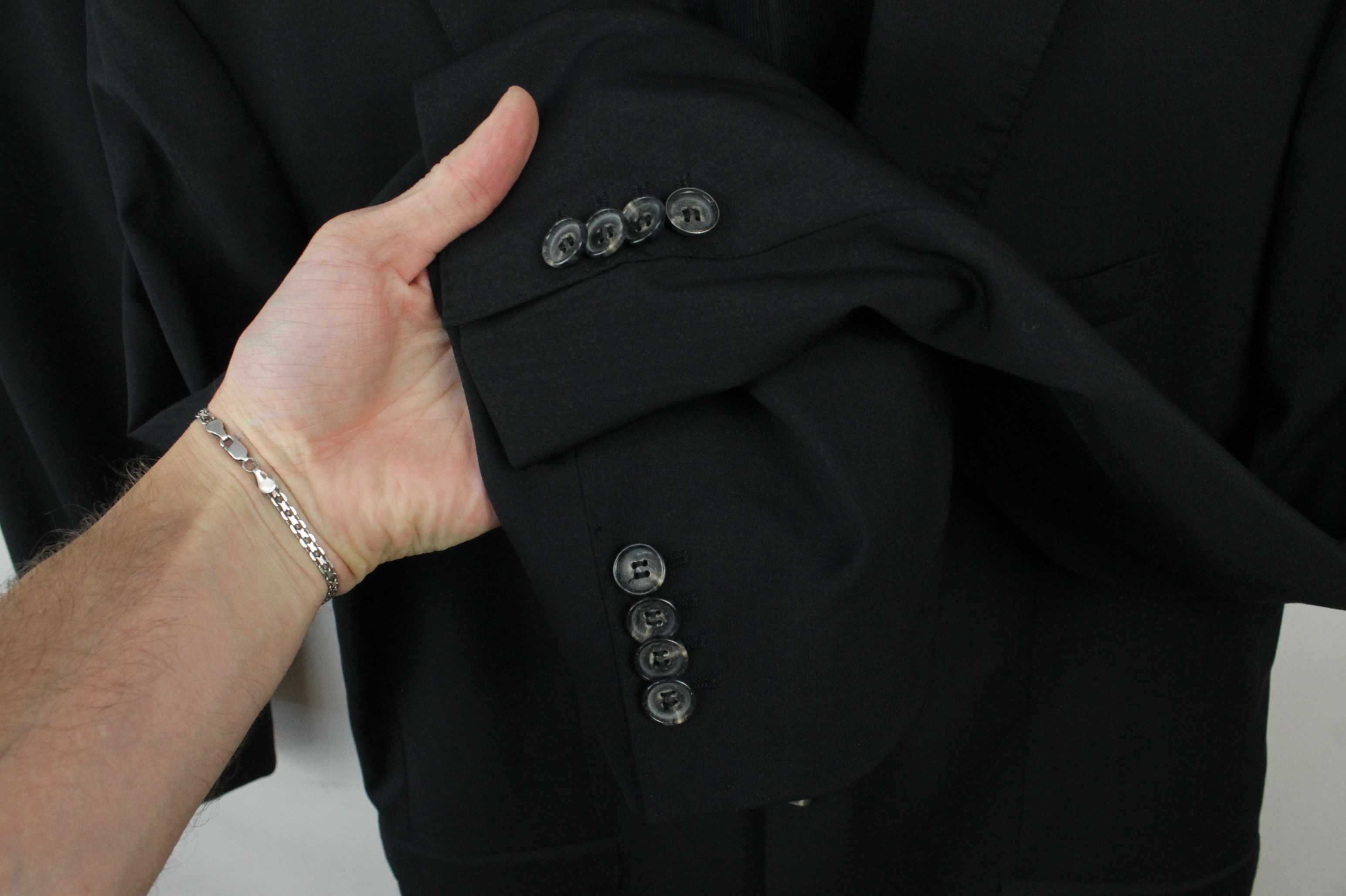 Hugo Boss Hugo Boss Huge/Genius Slim Fit Black Wool Suit Men's Size 44L - 4 Thumbnail