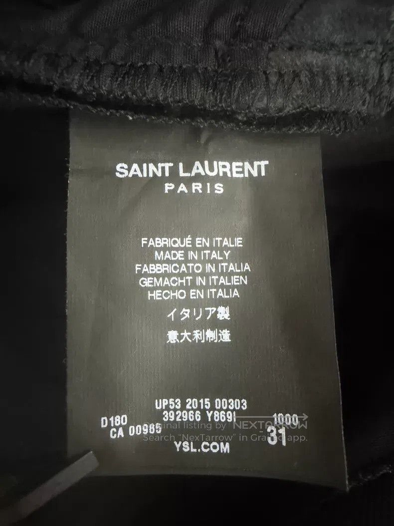 Saint Laurent Paris Saint Laurent Paris Zipper Patch Leather Black Denim Pants Size US 31 - 6 Thumbnail