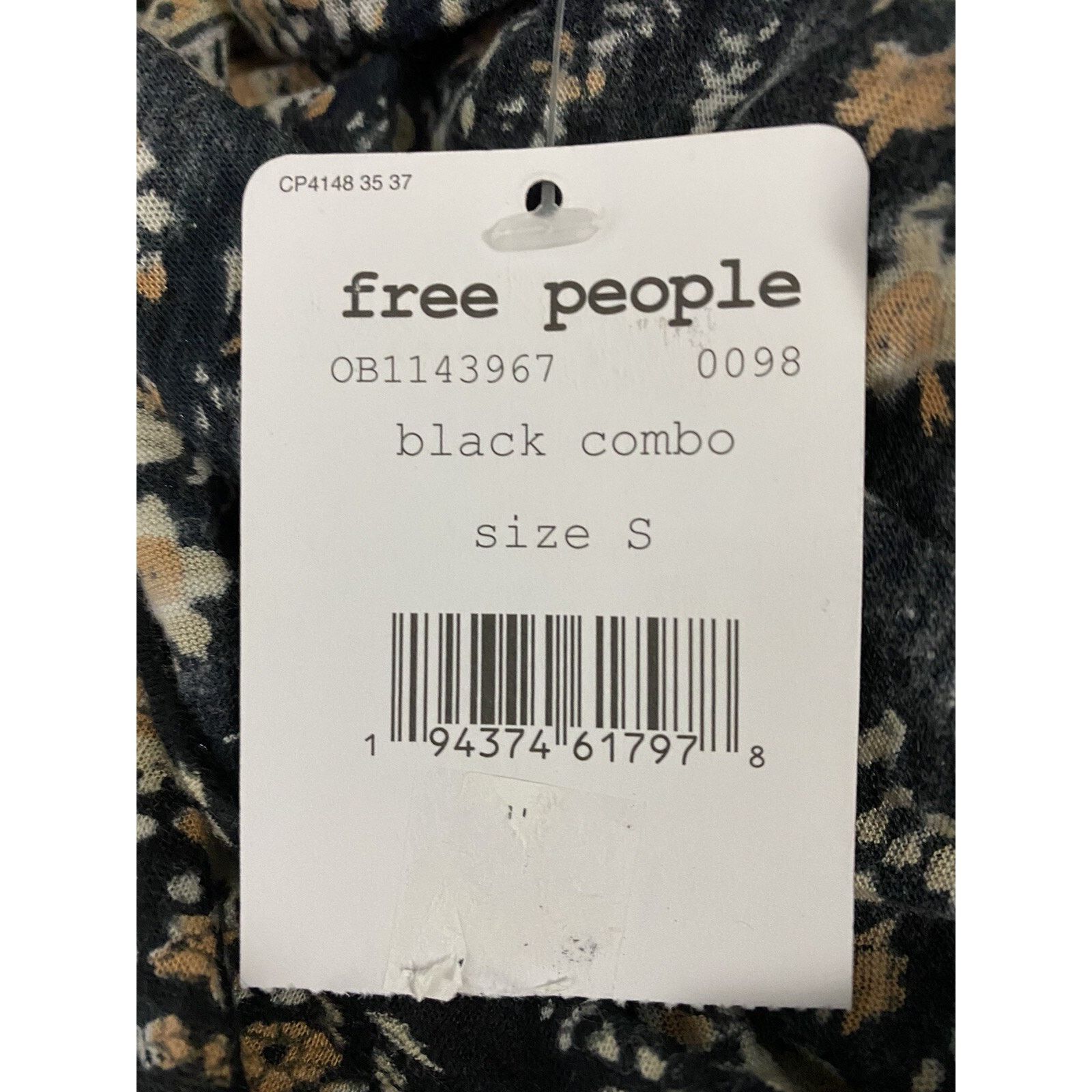 Free People FREE PEOPLE Women Black Floral Scoop Neck Top Size S A002091 Size S / US 4 / IT 40 - 5 Thumbnail