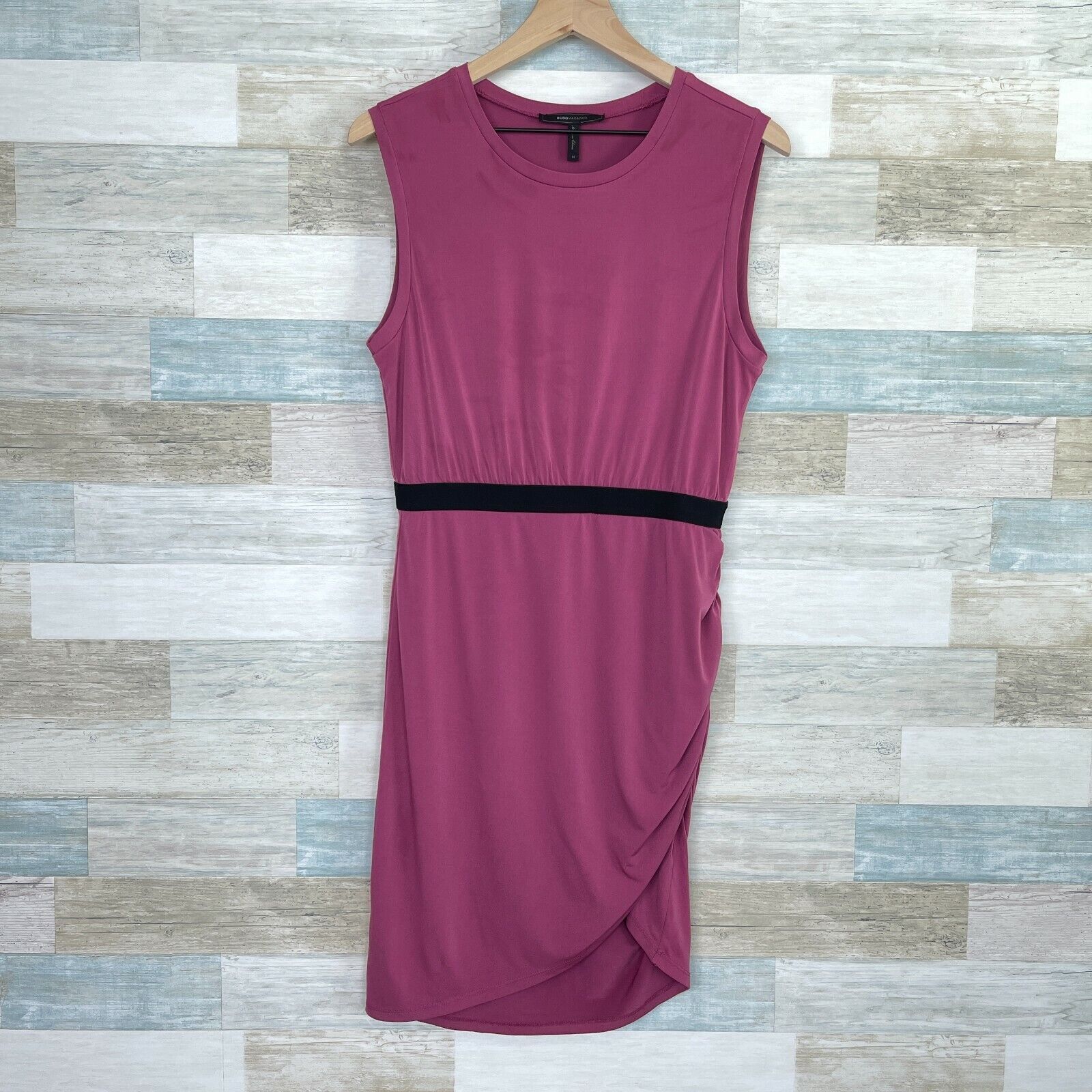Bcbgmaxazria BCBGMaxAzria Side Ruched Asymmetric Tank Dress Purple Medium Size M / US 6-8 / IT 42-44 - 1 Thumbnail