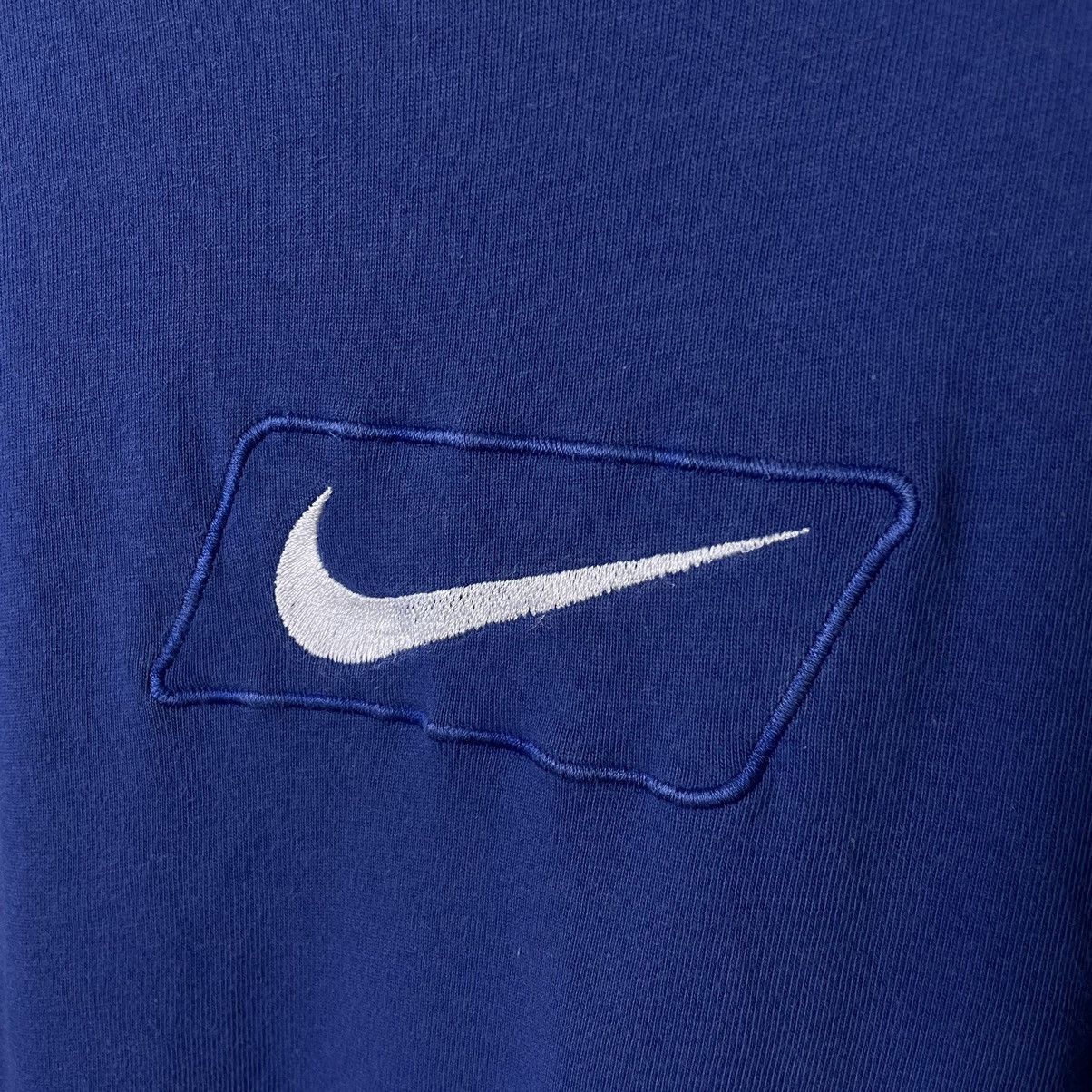 Nike × Vintage Vintage 1990s Nike Embroidery Centre Swoosh Ringer T Shirt Size US L / EU 52-54 / 3 - 2 Thumbnail