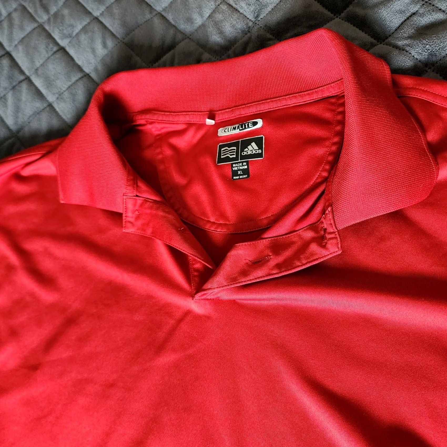 Adidas ADIDAS Polo Shirt Solid Red ClimaLite Moisture Wicking Short Sleeve XL Golf Men Polo Red XL Climalite Golf Mens Size US XL / EU 56 / 4 - 7 Thumbnail