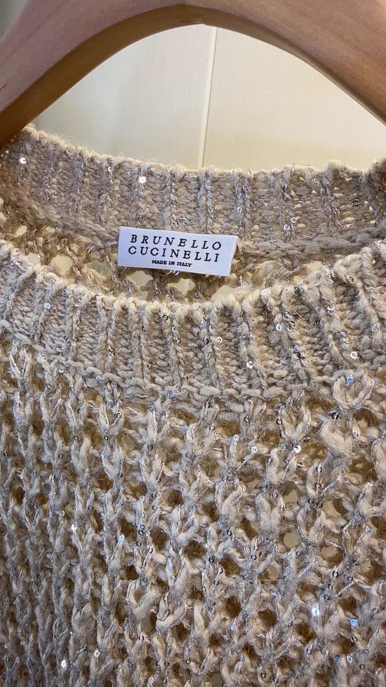 Brunello Cucinelli Brunello Cucinelli 24 Models of Sequined Mesh Sweater Size M / US 6-8 / IT 42-44 - 3 Thumbnail