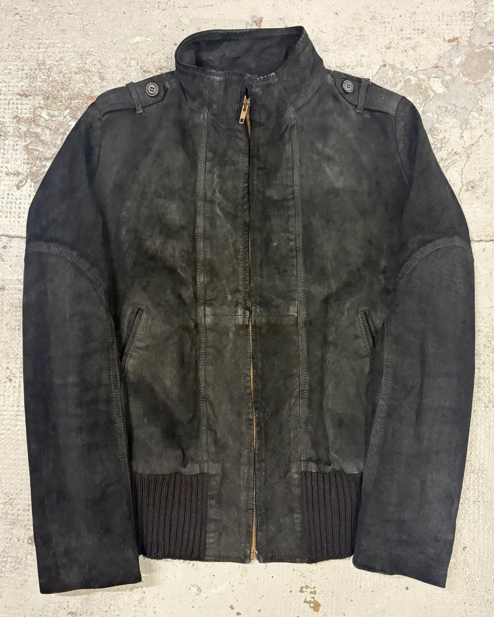 Armani Armani Black Suede Avant-Garde Bomber Jacket Size US S / EU 44-46 / 1 - 1 Thumbnail