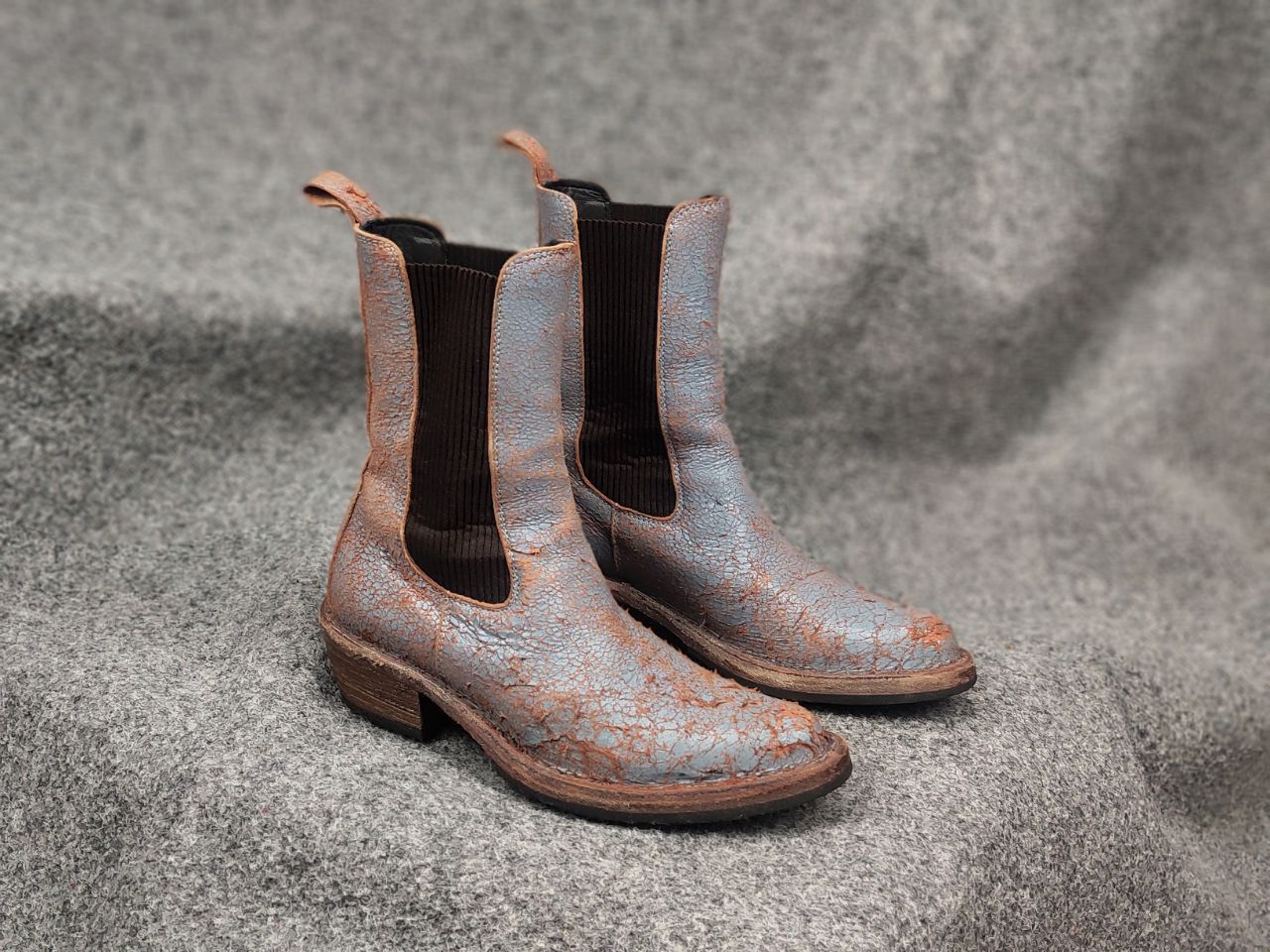 MoMA Moma Italy Design crackle aged western leather pull on boots Size US 5 / IT 35 - 1 Thumbnail