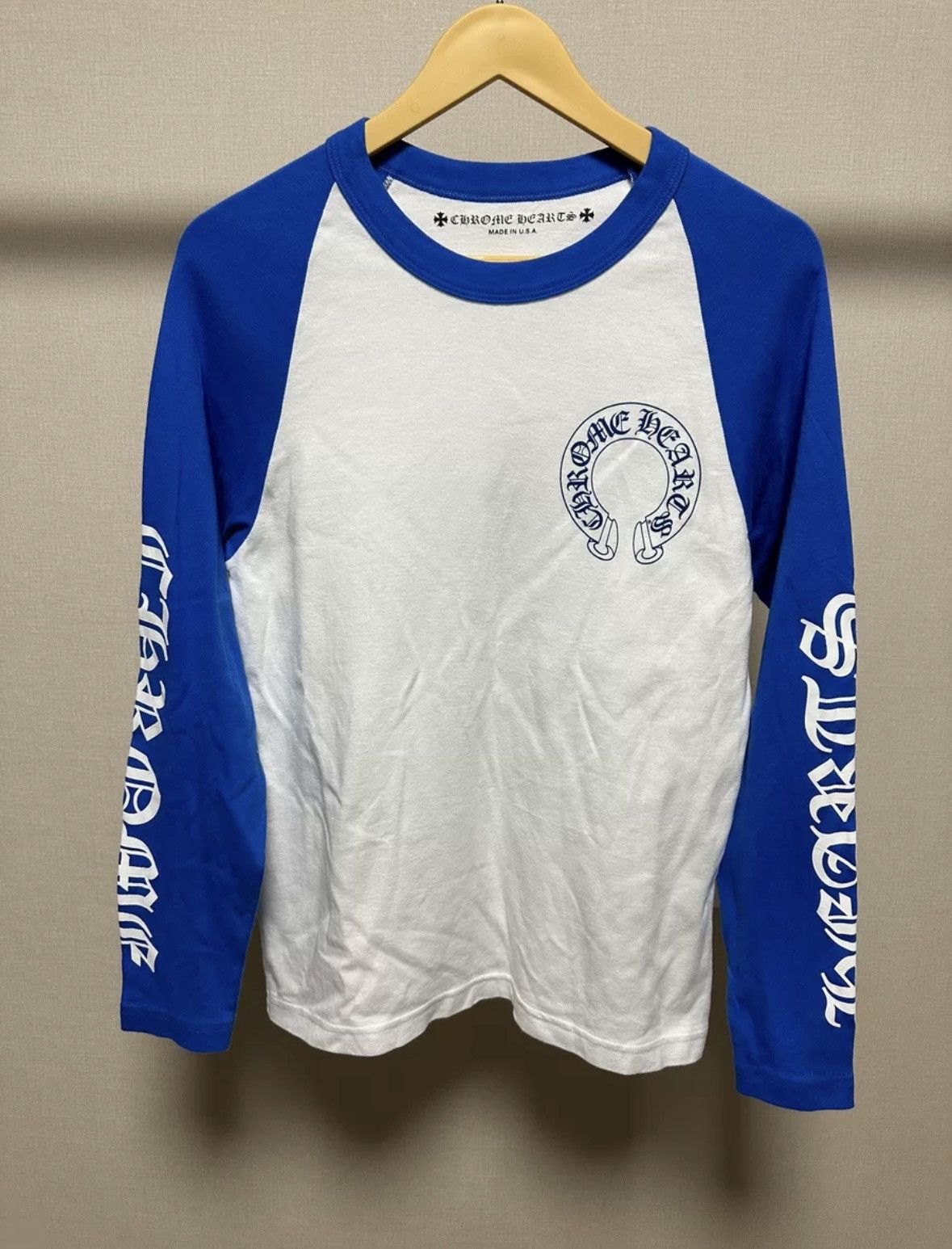 Pre-owned Chrome Hearts Blue White Long Sleeve Shirt