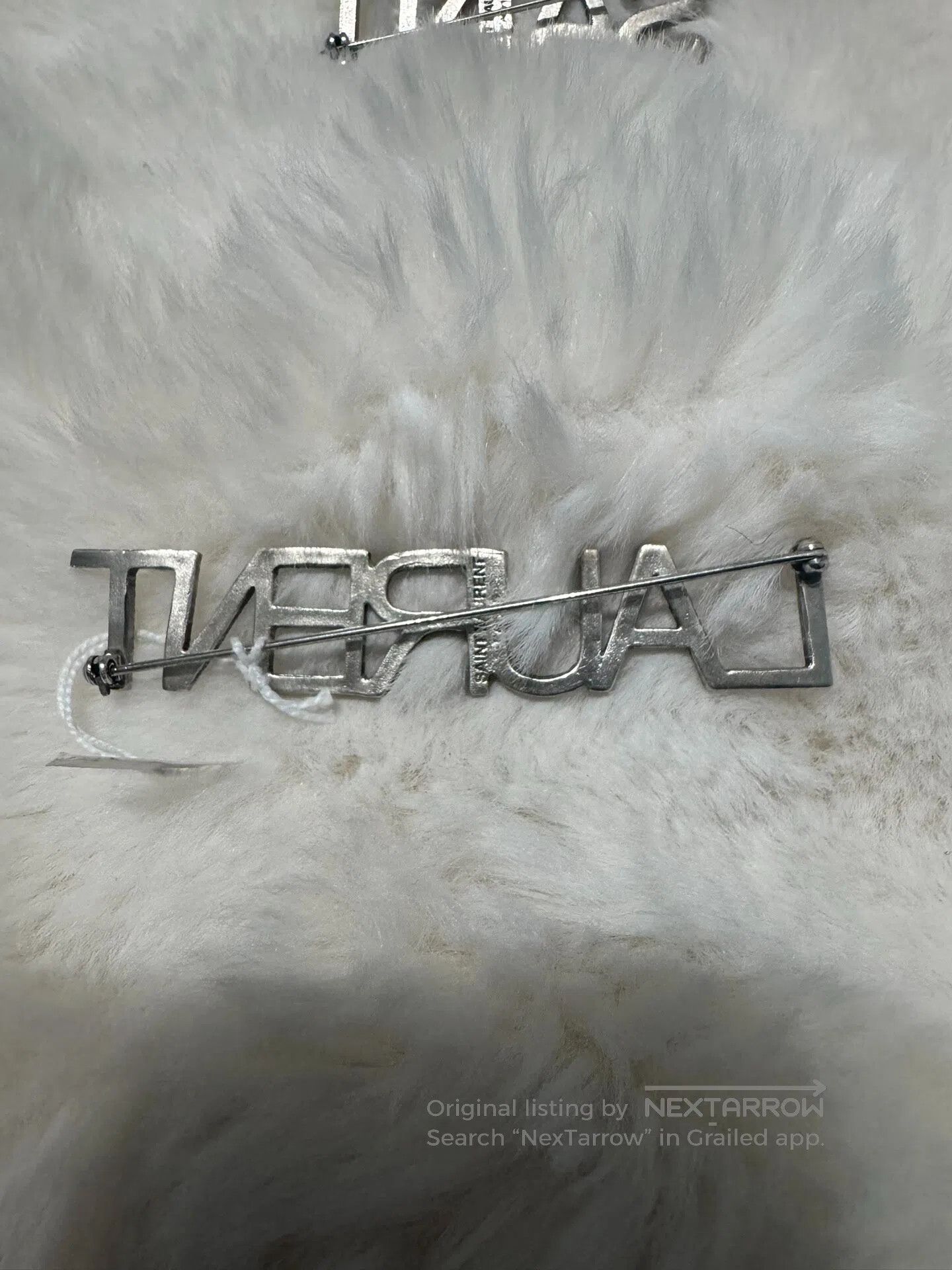 Saint Laurent Paris Saint Laurent Paris Crystal Logo Double Brooch| Size ONE SIZE - 8 Thumbnail