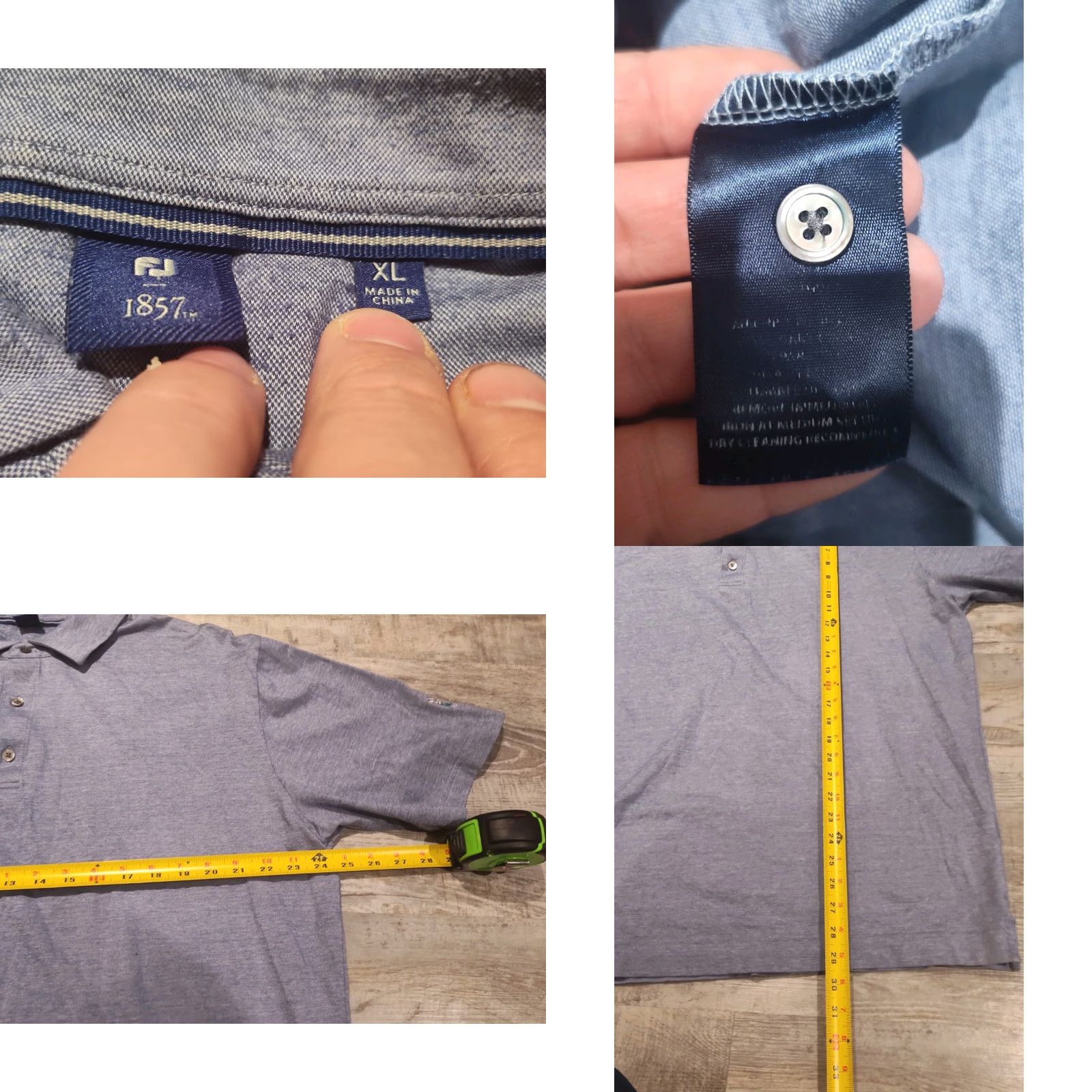 Footjoy FootJoy FJ Men's Short Sleeve Polo Shirt XL Blue Solid Stretch Logo 1857 Size US XL / EU 56 / 4 - 8 Thumbnail