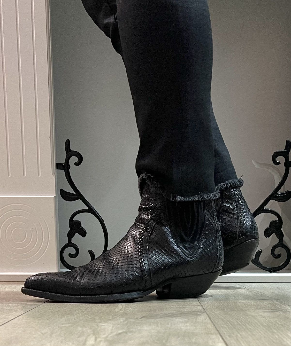 Hedi Slimane × Saint Laurent Paris 15SS Python Santiag Boots sz40 Size US 7 / EU 40 - 7 Thumbnail