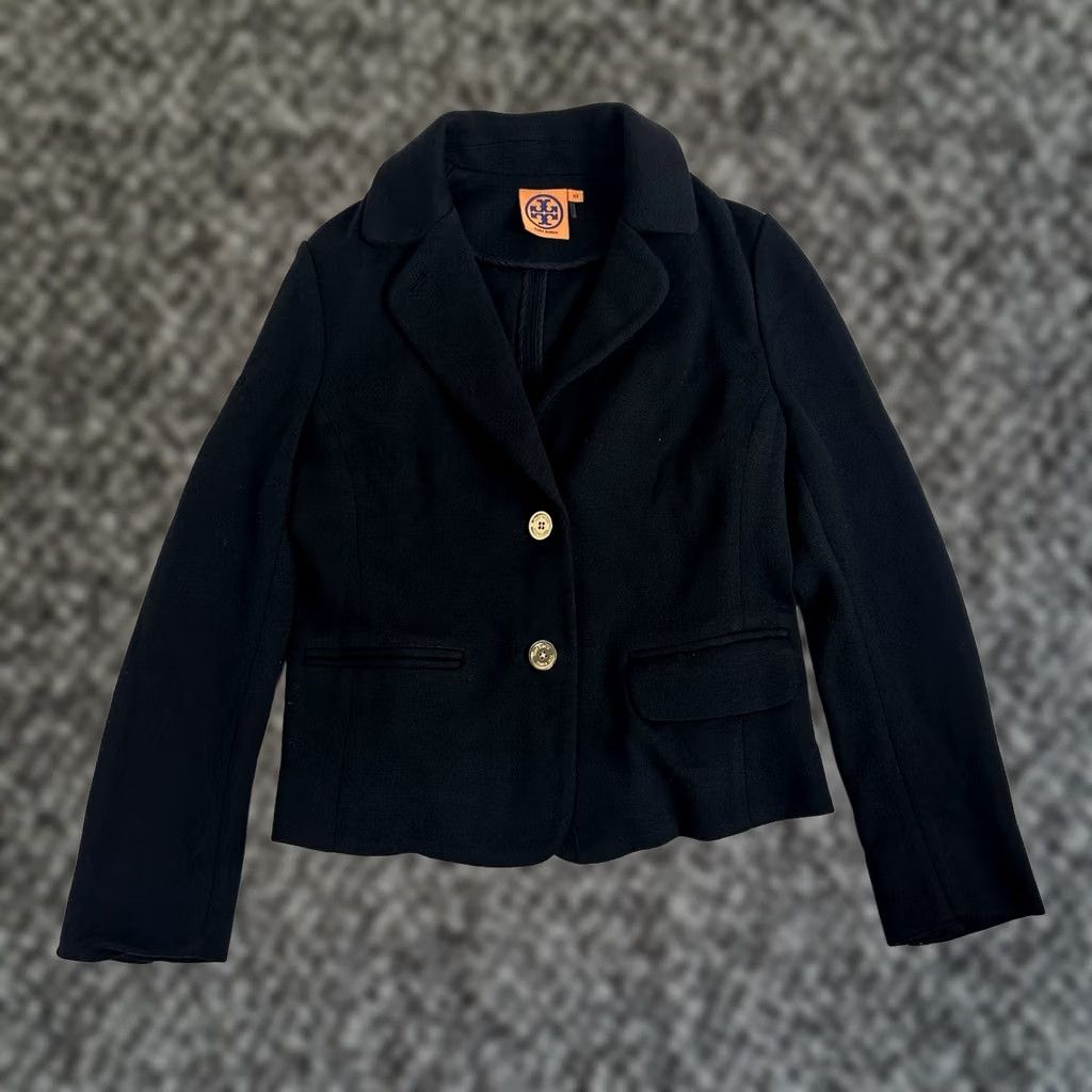 Tory Burch Tory Burch Blazer Womens XS Black Wool Blend Double Pocket Gold Buttons Size XS / US 0-2 / IT 36-38 - 1 Thumbnail