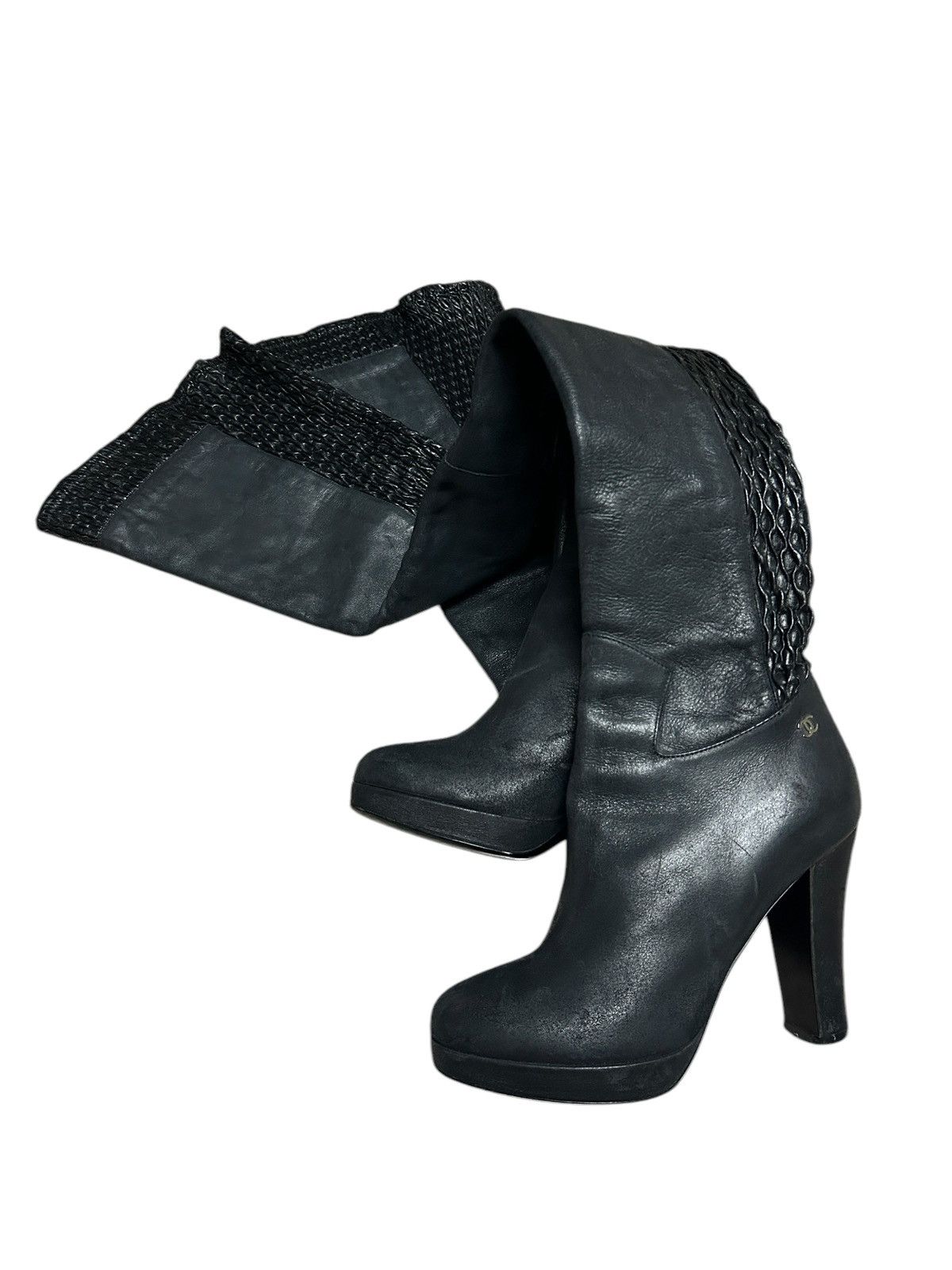 Chanel Winter Thigh High Boots Size US 6.5 / IT 36.5 - 1 Thumbnail