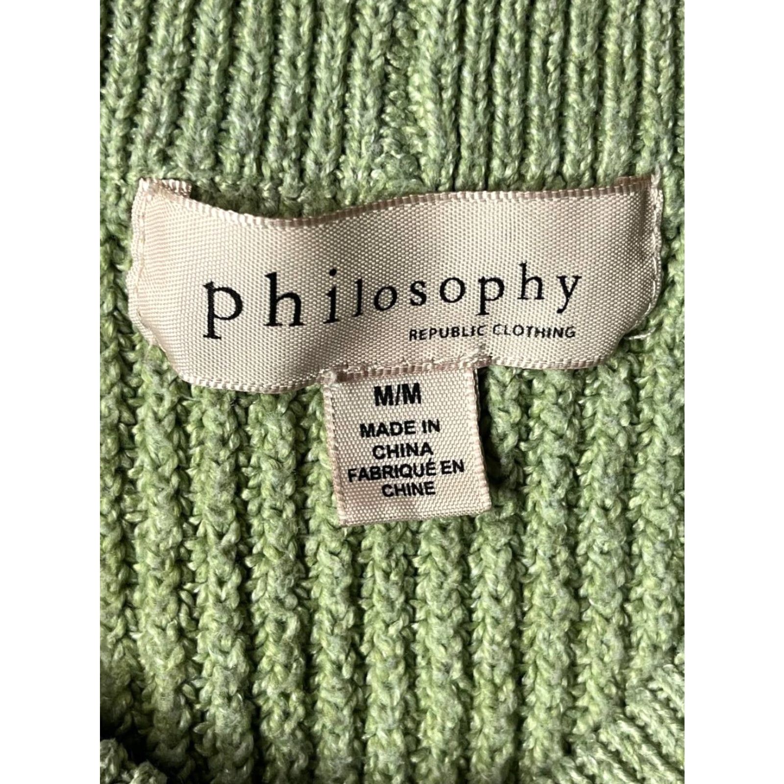 Vintage Philosophy Republic Clothing Sweater Women V-Neck Green M Pullover) Size M / US 6-8 / IT 42-44 - 6 Thumbnail