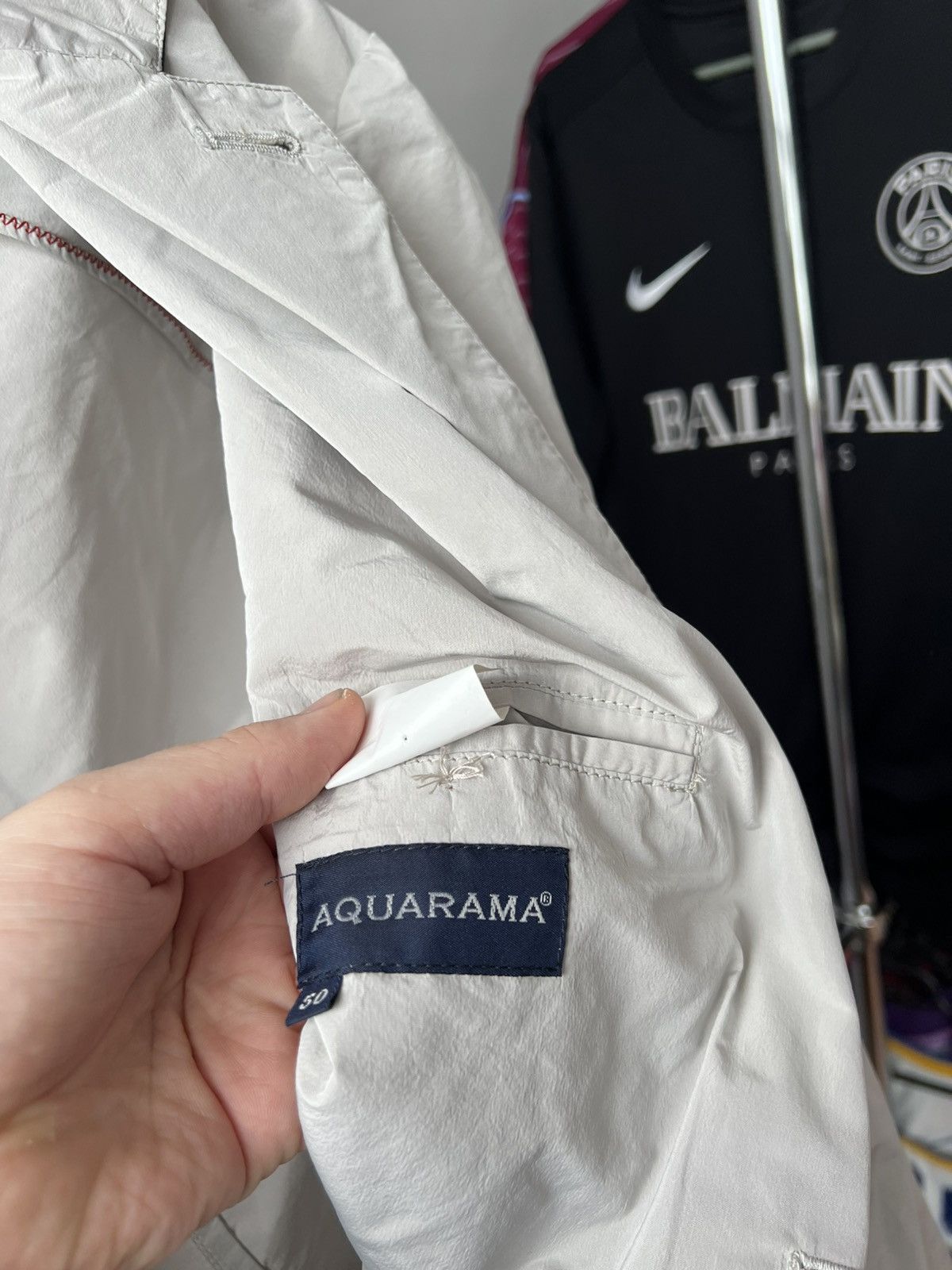 AQUARAMA AQUARAMA ITALIAN MADE NYLON BUTTON MENS SOLID BLAZER JACKET Size 50R - 9 Thumbnail