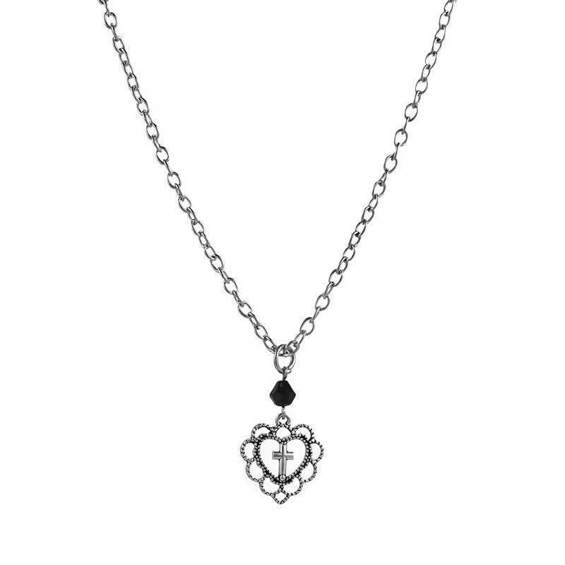 Jewelry Cross Heart Streetwear Necklace Chain Size ONE SIZE - 2 Thumbnail