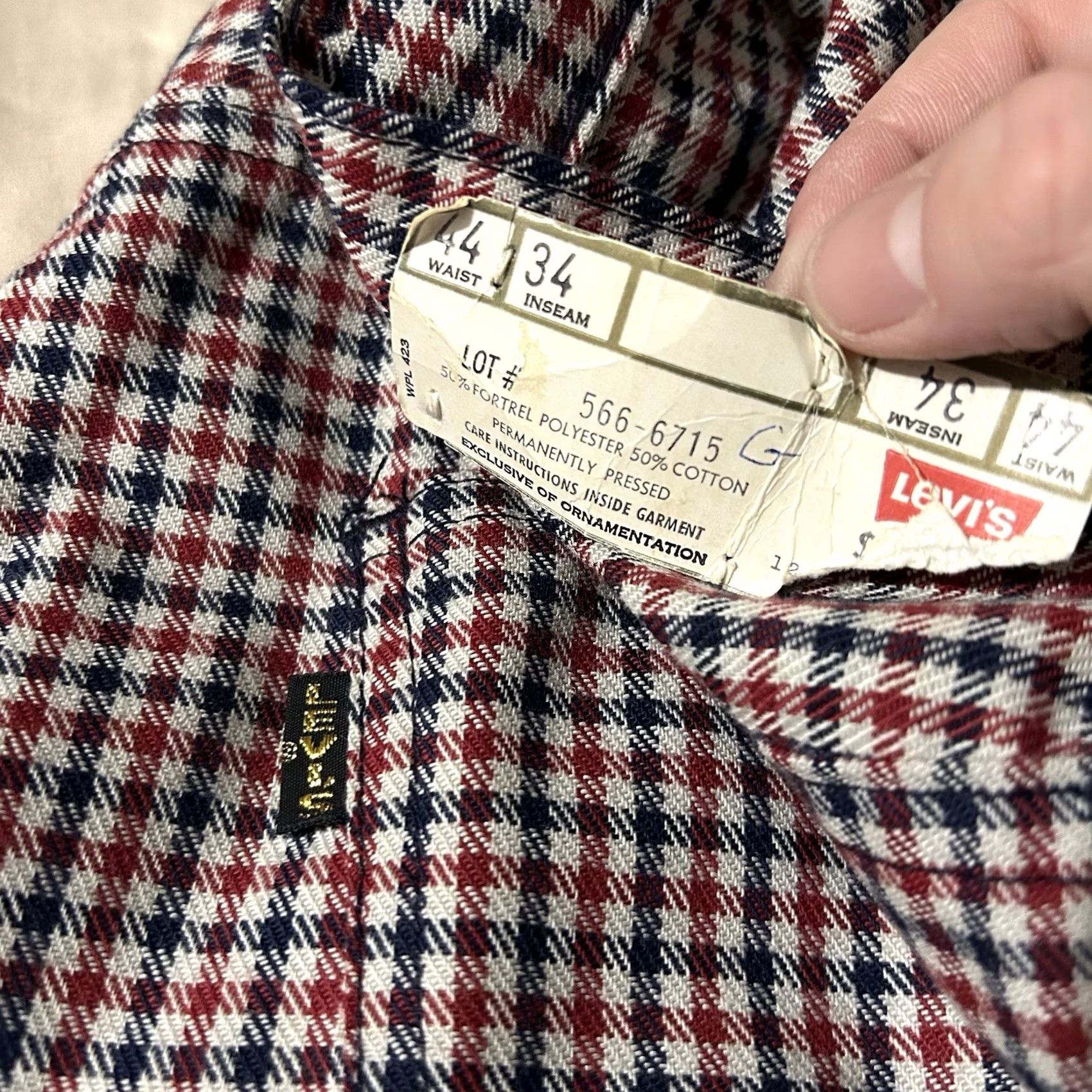 Levi's VINTAGE Levi’s Plaid Big E Bell Bottom Pants 44X34 NWT 1970s Mens Womens Size US 44 / EU 60 - 5 Thumbnail