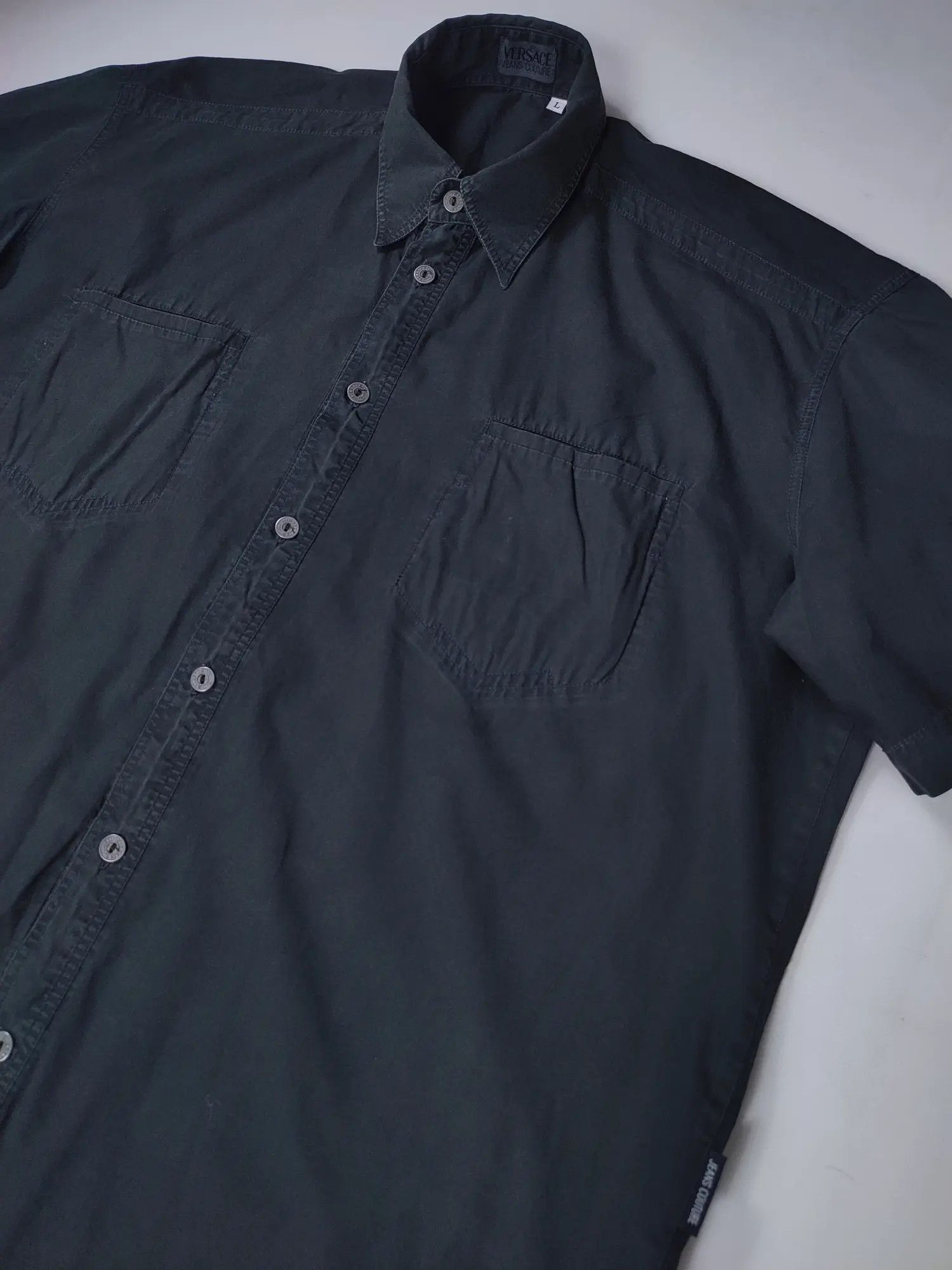 Versace Jeans Couture × Vintage Vintage Versace faded metal button shirt Size US L / EU 52-54 / 3 - 7 Thumbnail
