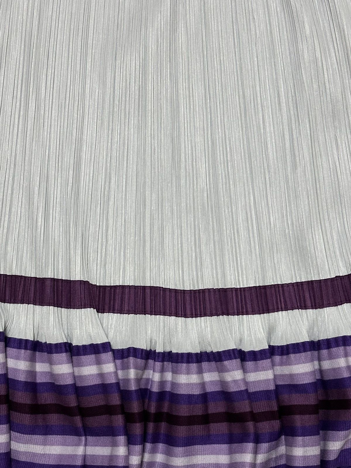 Pleats Please Issey Miyake PLEATS PLEASE ISSEY MIYAKE Striped Knit Trim Midi Skirt Size 27" / US 4 / IT 40 - 5 Thumbnail