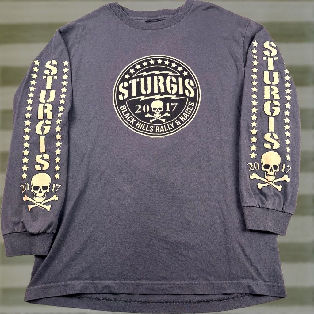 Doublet Sturgis Shirt Mens L Gray Double-Sided Graphic Tee Black Hills Rally 2017 Skull Size US L / EU 52-54 / 3 - 1 Thumbnail