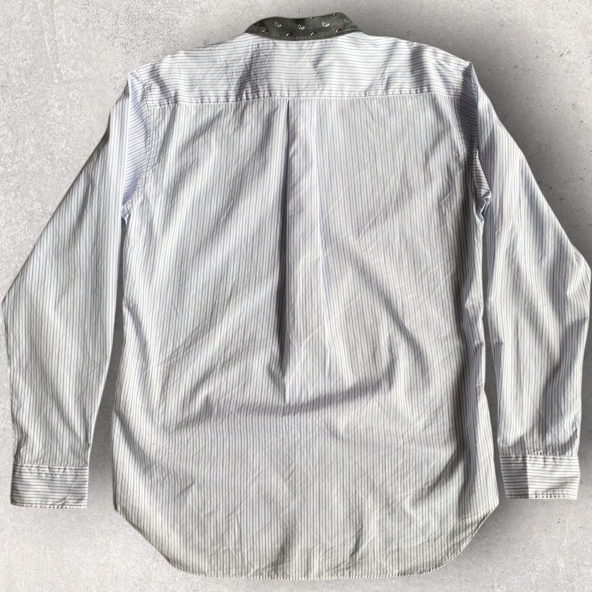 Comme des Garcons Homme Deux Paisley Patch Collar Stripe Shirt Size US M / EU 48-50 / 2 - 4 Thumbnail