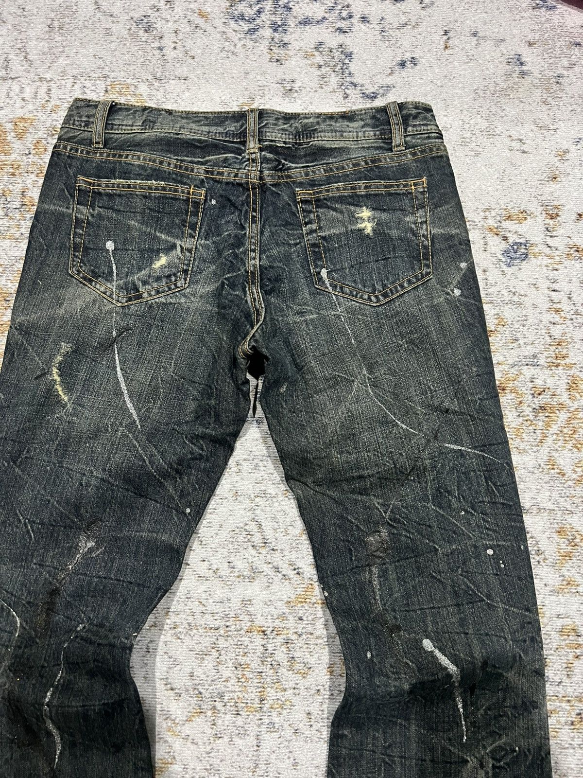 If Six Was Nine × Le Grande Bleu (L.G.B.) × Tornado Mart Theoria Mudwash Distressed Splatter Flared Denim Size US 30 / EU 46 - 4 Thumbnail